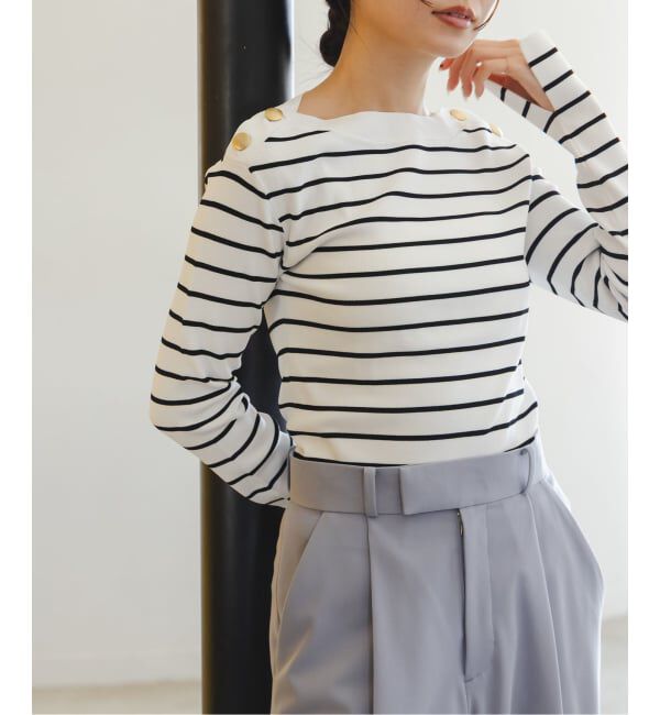 NOBLE「ショルダーボタンニットプルオーバー」|ニット・セーター|