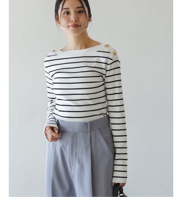 NOBLE「ショルダーボタンニットプルオーバー」|ニット・セーター|