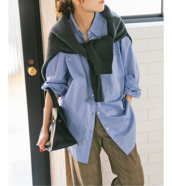 Spick and Span「《追加》50コットンオーバーシャツ」|シャツ・ブラウス|サックスブルー