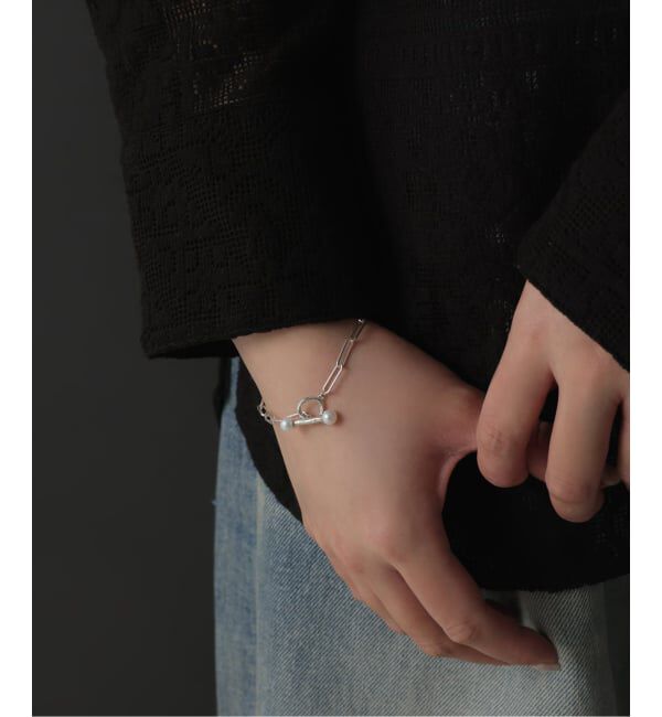 Spick and Span「【SAMH by LILAS】パールTバークリップチェーンブレスレット SV」|ブレスレット・バングル|シルバー