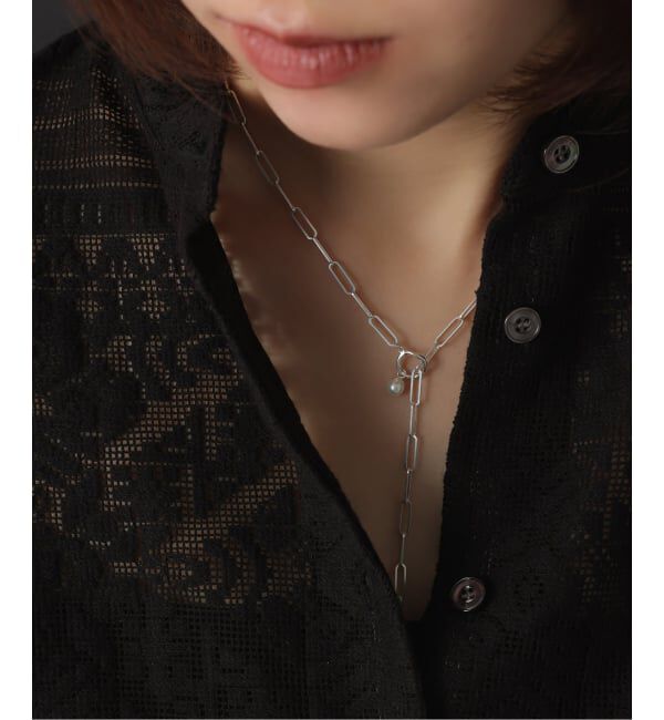Spick and Span「【SAMH by LILAS】パールTバークリップチェーンネックレス SV」|ネックレス|シルバー