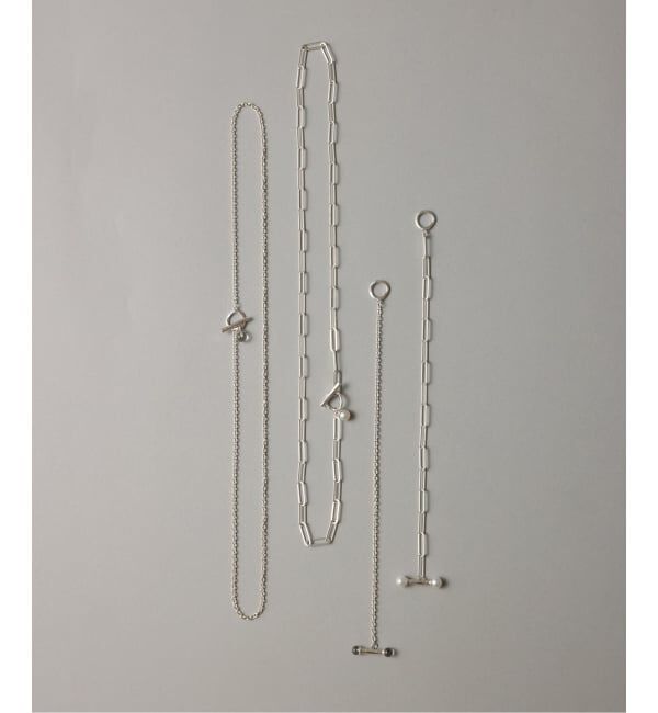 Spick and Span「【SAMH by LILAS】パールTバークリップチェーンネックレス SV」|ネックレス|