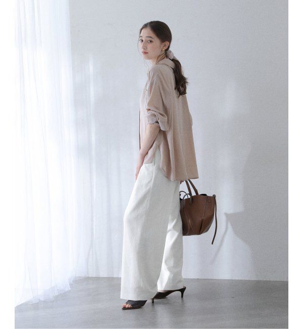  「【洗える】ツイードワイドパンツ」|スラックス|