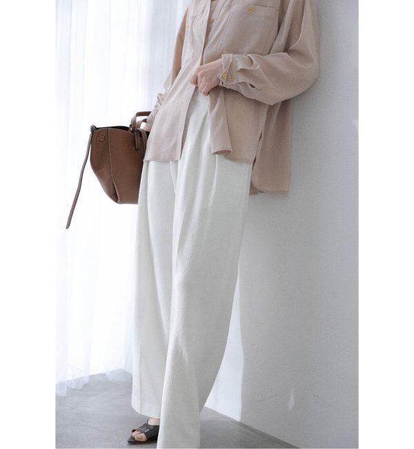 「【洗える】ツイードワイドパンツ」|スラックス|