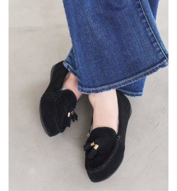  「レザーファータッセルモカシン」|その他|ブラック