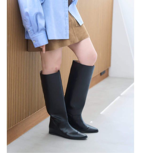  「《追加5》2cmワイドシャフトロングブーツ」|ロングブーツ|ブラック A