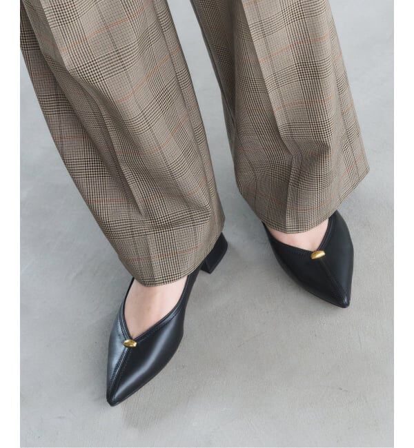  「《追加》3cmVカットメタルパンプス」|パンプス|ブラック A