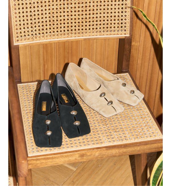 GRISE「《予約》GRISEレザーワイドスクエアスリットフラット」|その他|