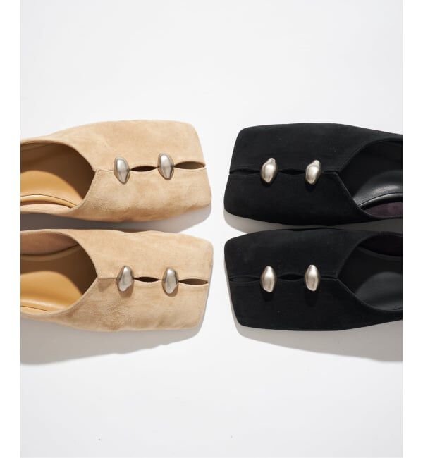 GRISE「《予約》GRISEレザーワイドスクエアスリットフラット」|その他|