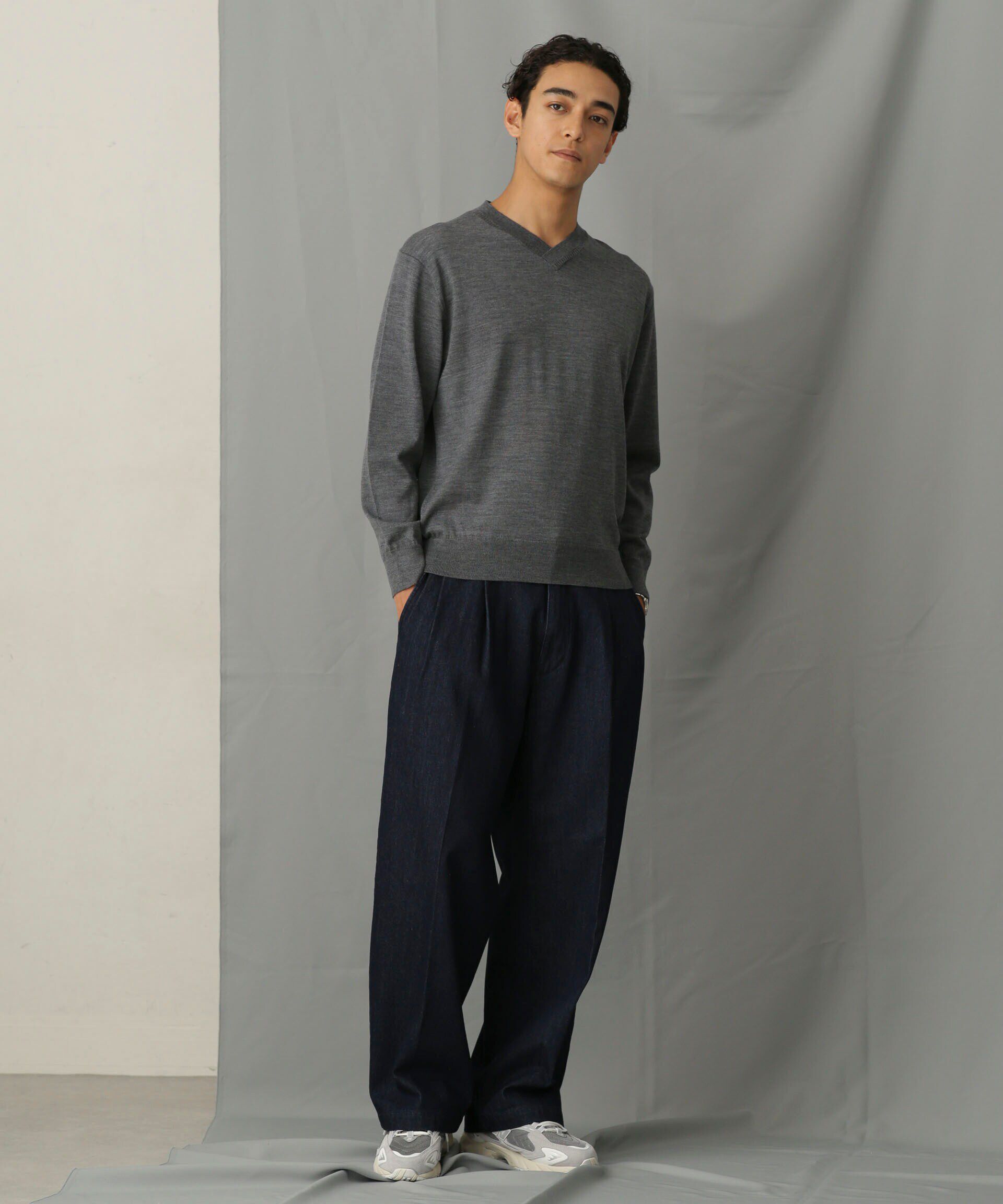 nano･universe「「毛玉レスニット」 ファインゲージＶネック」|ニット・セーター|