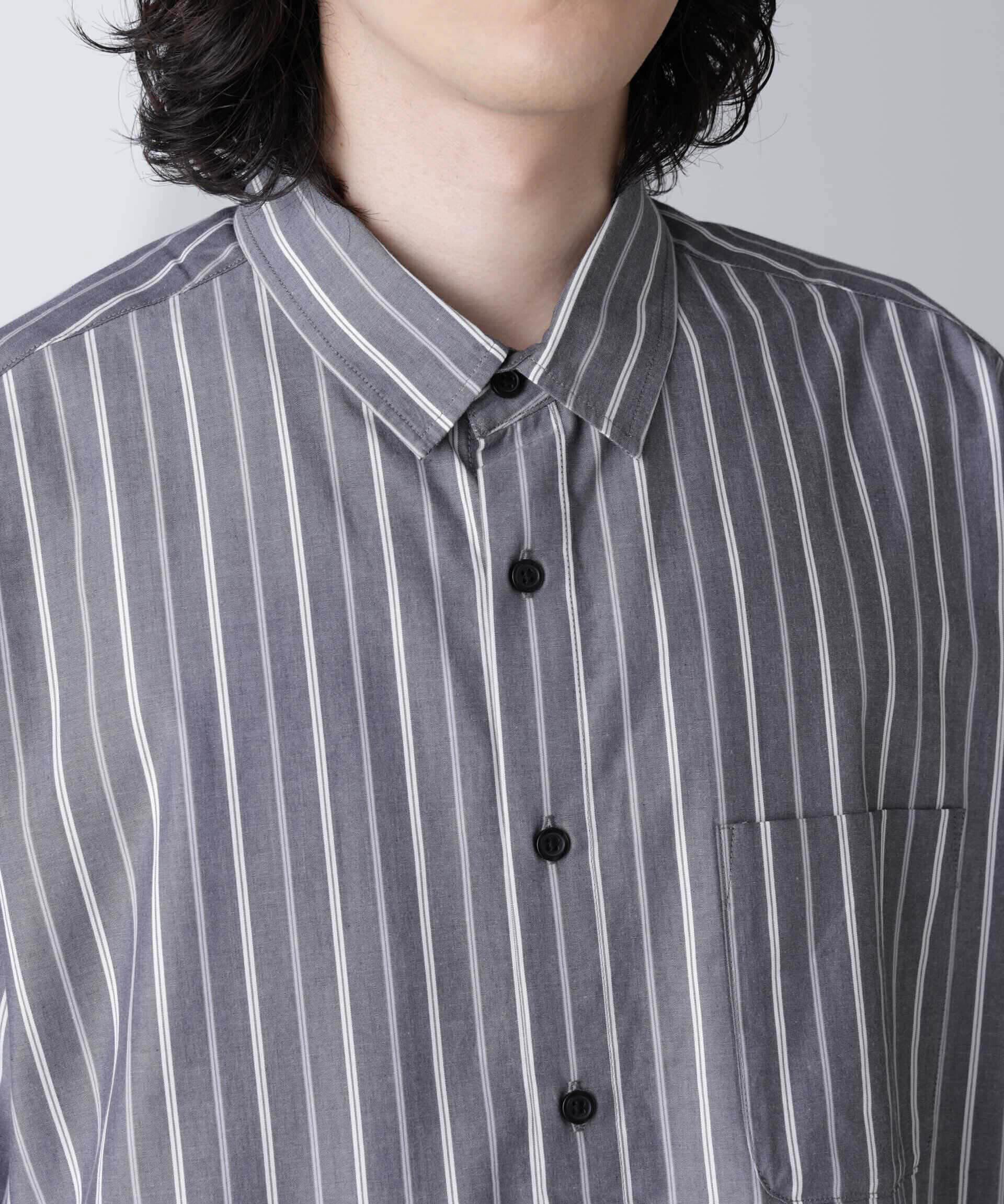 nano･universe「ストライプレギュラーシャツ 半袖」|シャツ・ブラウス|