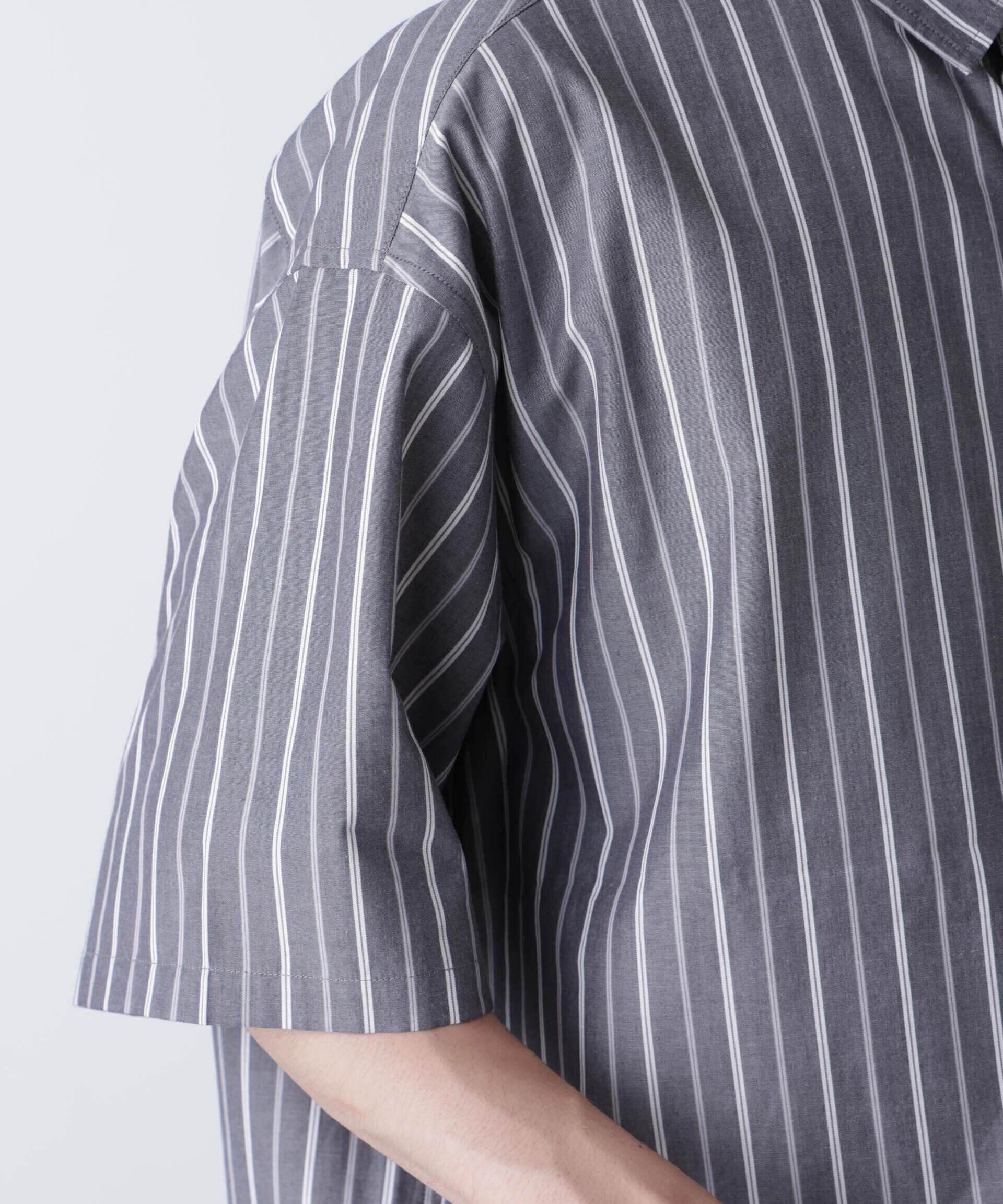 nano･universe「ストライプレギュラーシャツ 半袖」|シャツ・ブラウス|