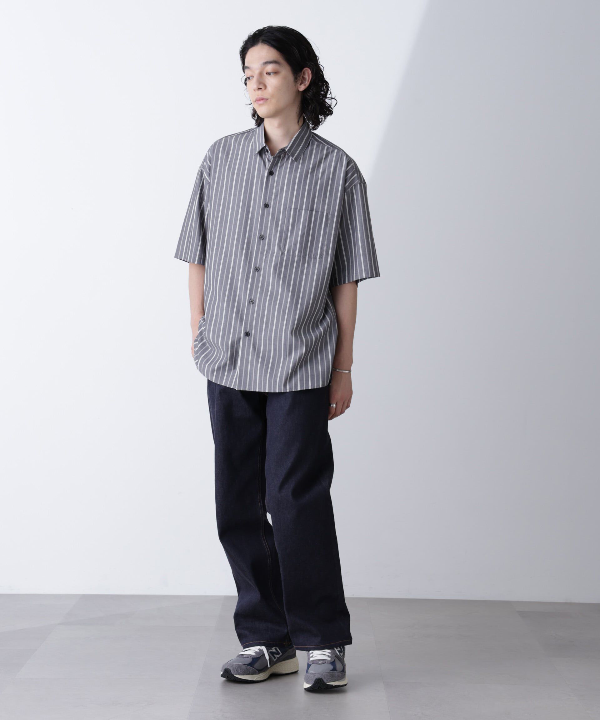nano･universe「ストライプレギュラーシャツ 半袖」|シャツ・ブラウス|