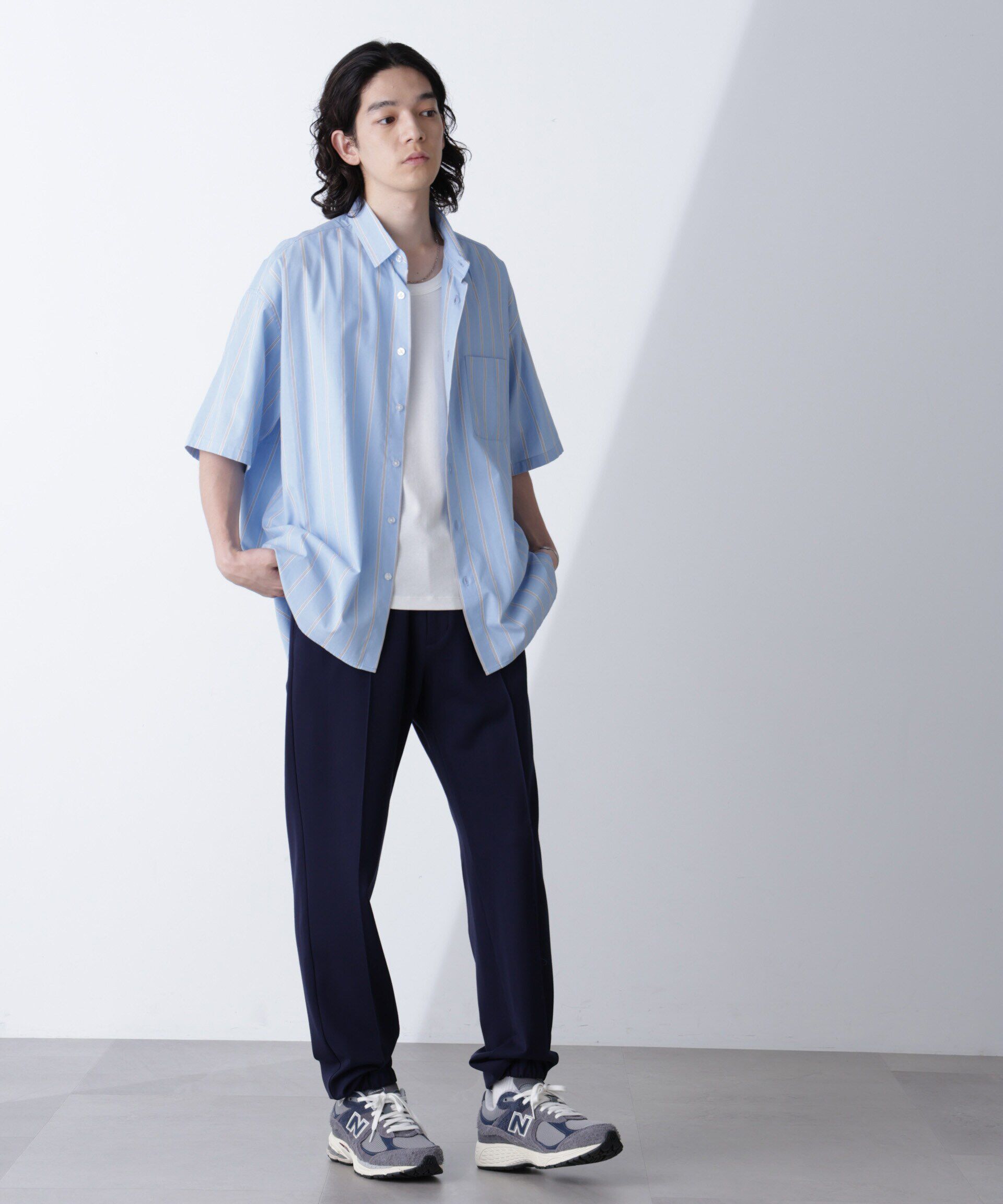 nano･universe「ストライプレギュラーシャツ 半袖」|シャツ・ブラウス|