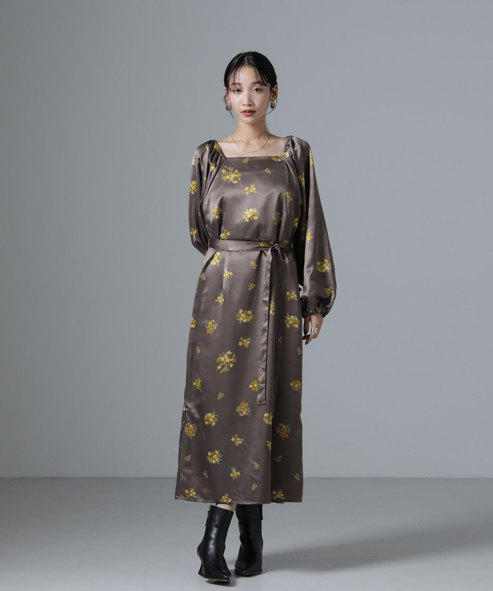 nano･universe「オフショル2WAYフラワープリントワンピース」|ワンピース|