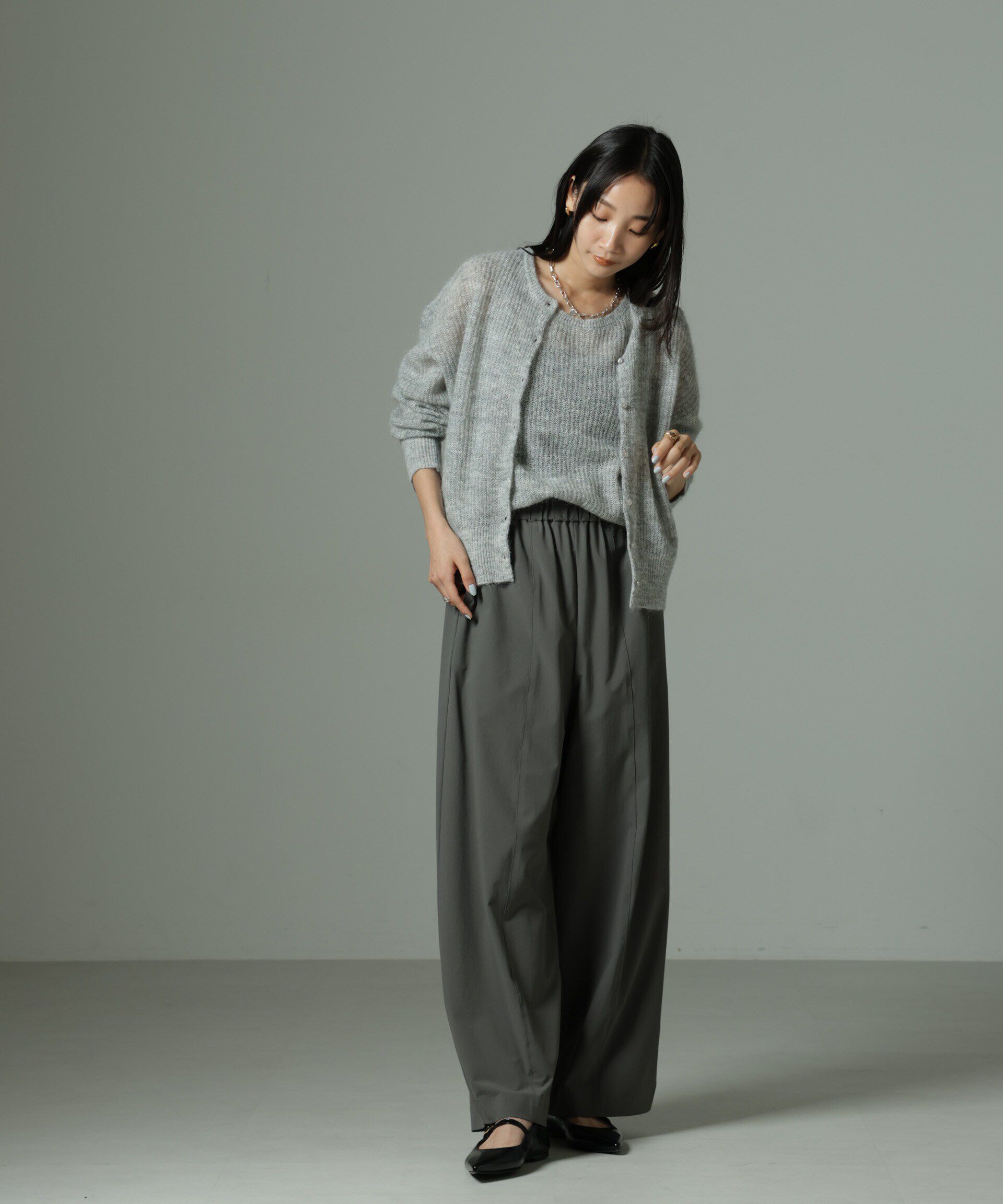 nano･universe「モヘヤ混クルーネックニットカーディガン(セットアップ可)」|ニット・セーター|