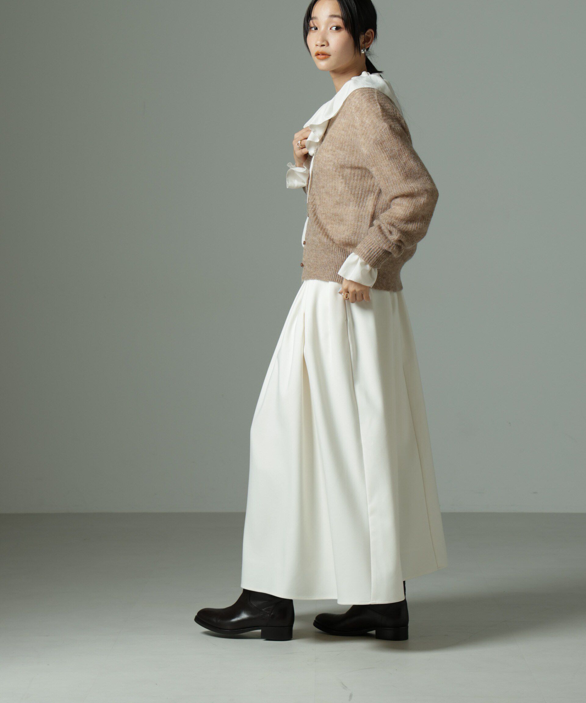 nano･universe「モヘヤ混クルーネックニットカーディガン(セットアップ可)」|ニット・セーター|