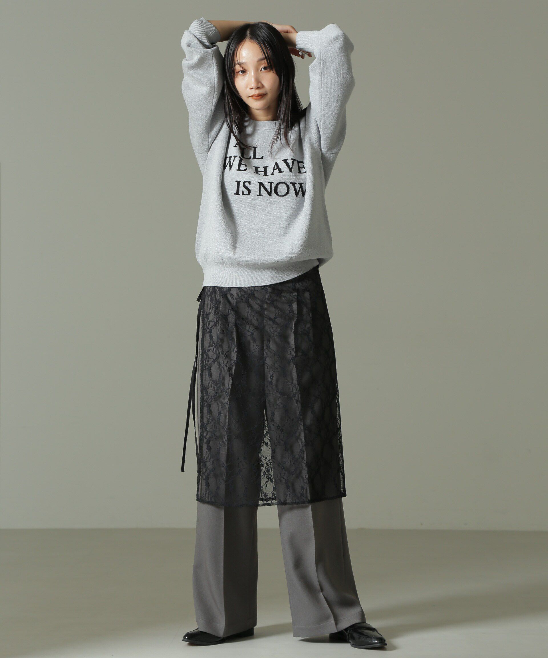 nano･universe「ダブルジャガードロゴニット」|ニット・セーター|