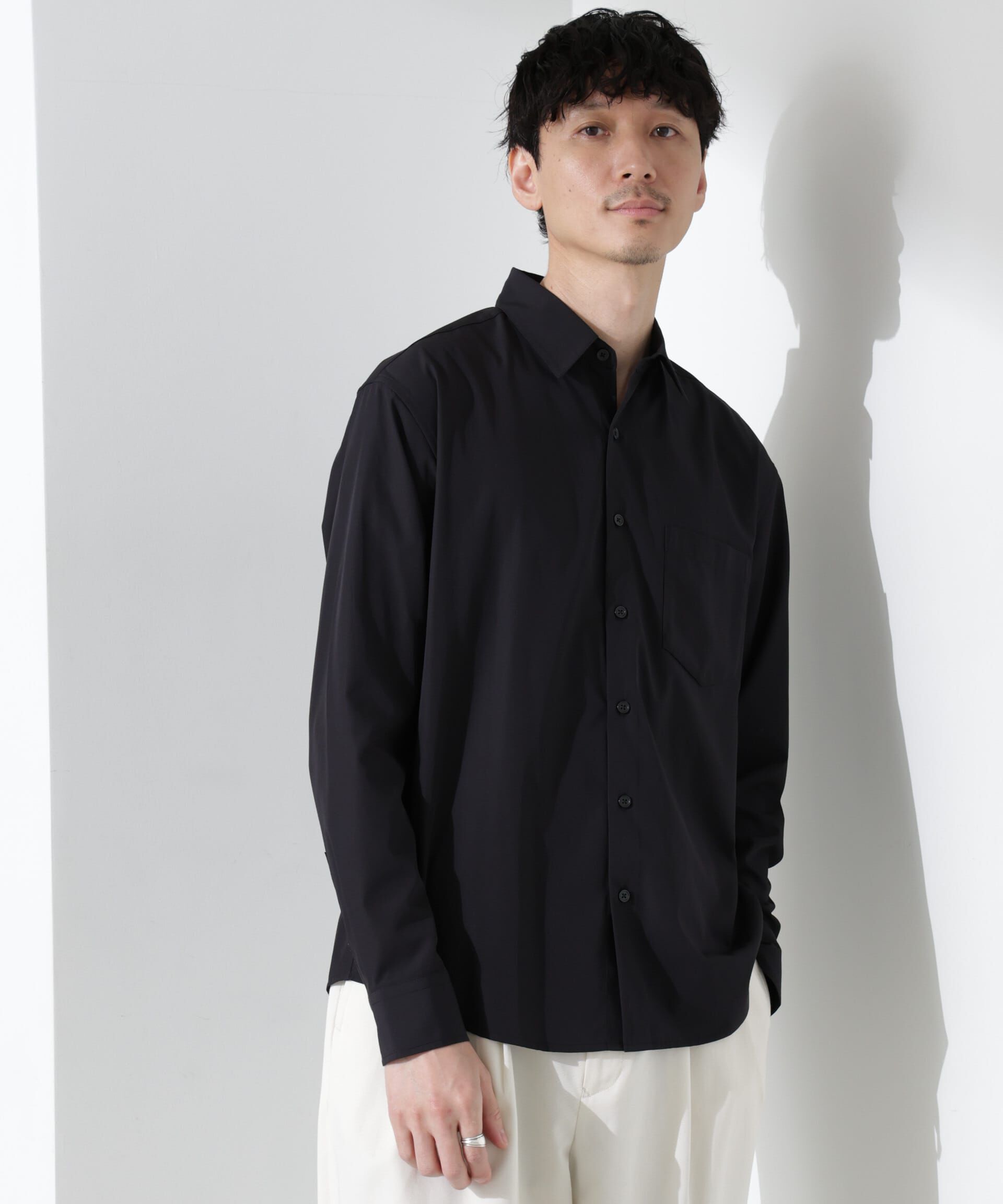 nano･universe「デイリースマート レギュラーカラーシャツ」|シャツ・ブラウス|ブラック