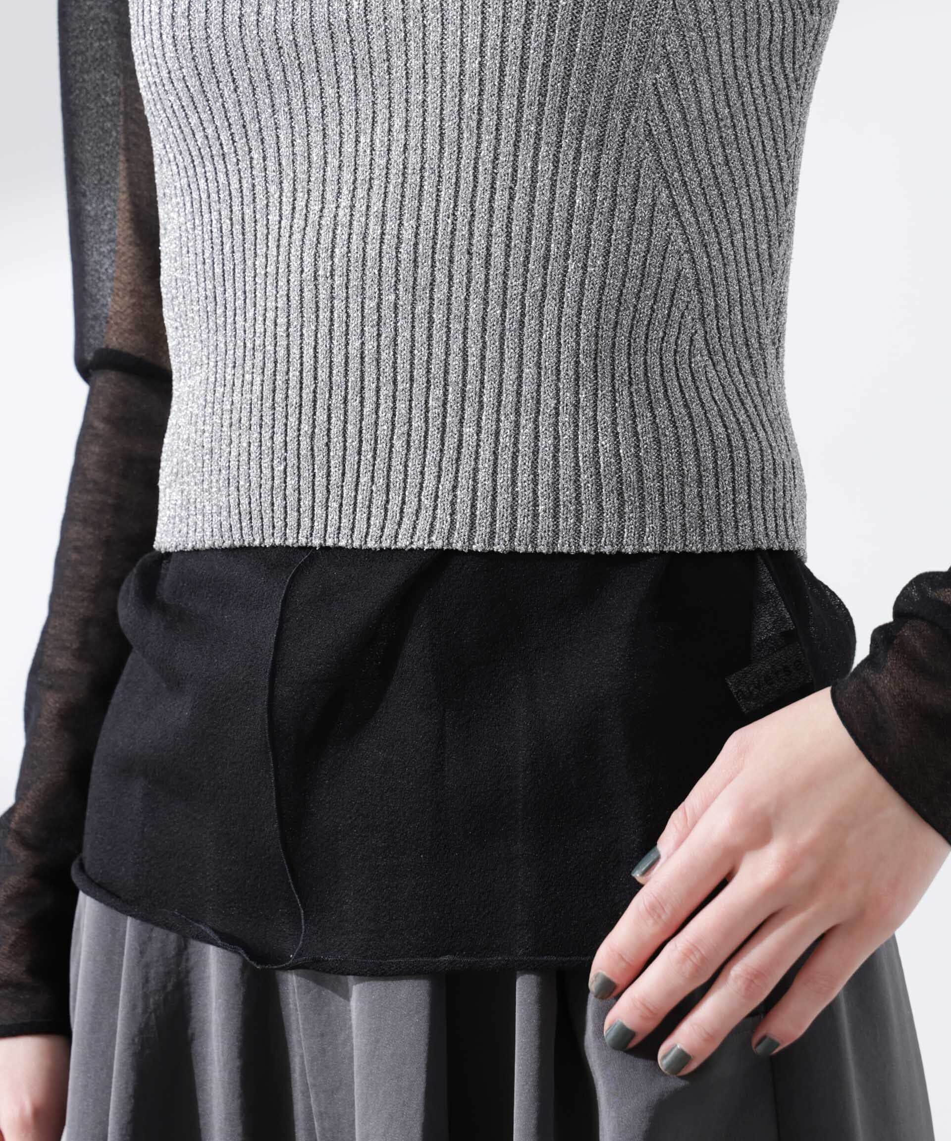 nano･universe「グリッターラメニット2wayビスチェ（セットアップ可）」|ニット・セーター|