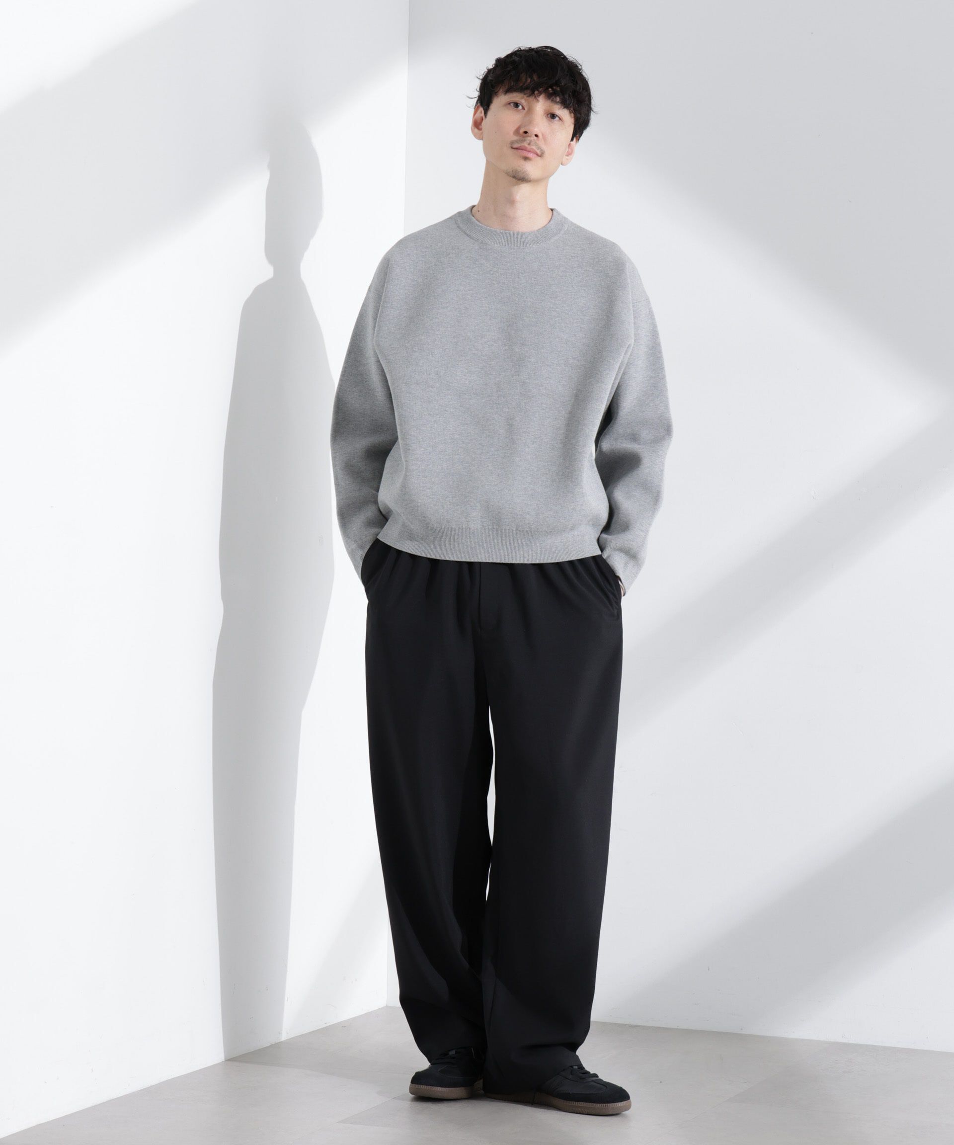 nano･universe「「大人のスウェット」スウェットライク接結クルーネックニット」|ニット・セーター|