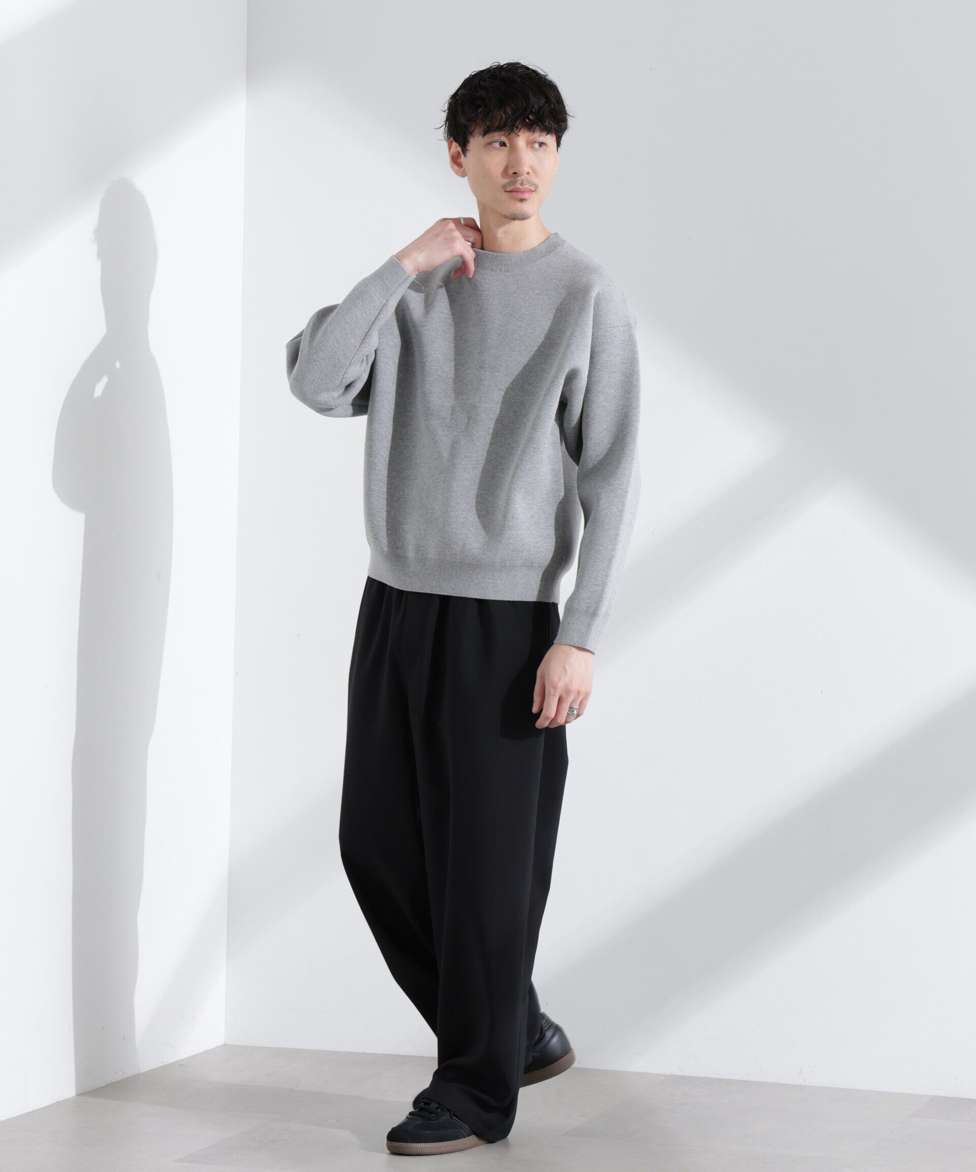 nano･universe「「大人のスウェット」スウェットライク接結クルーネックニット」|ニット・セーター|