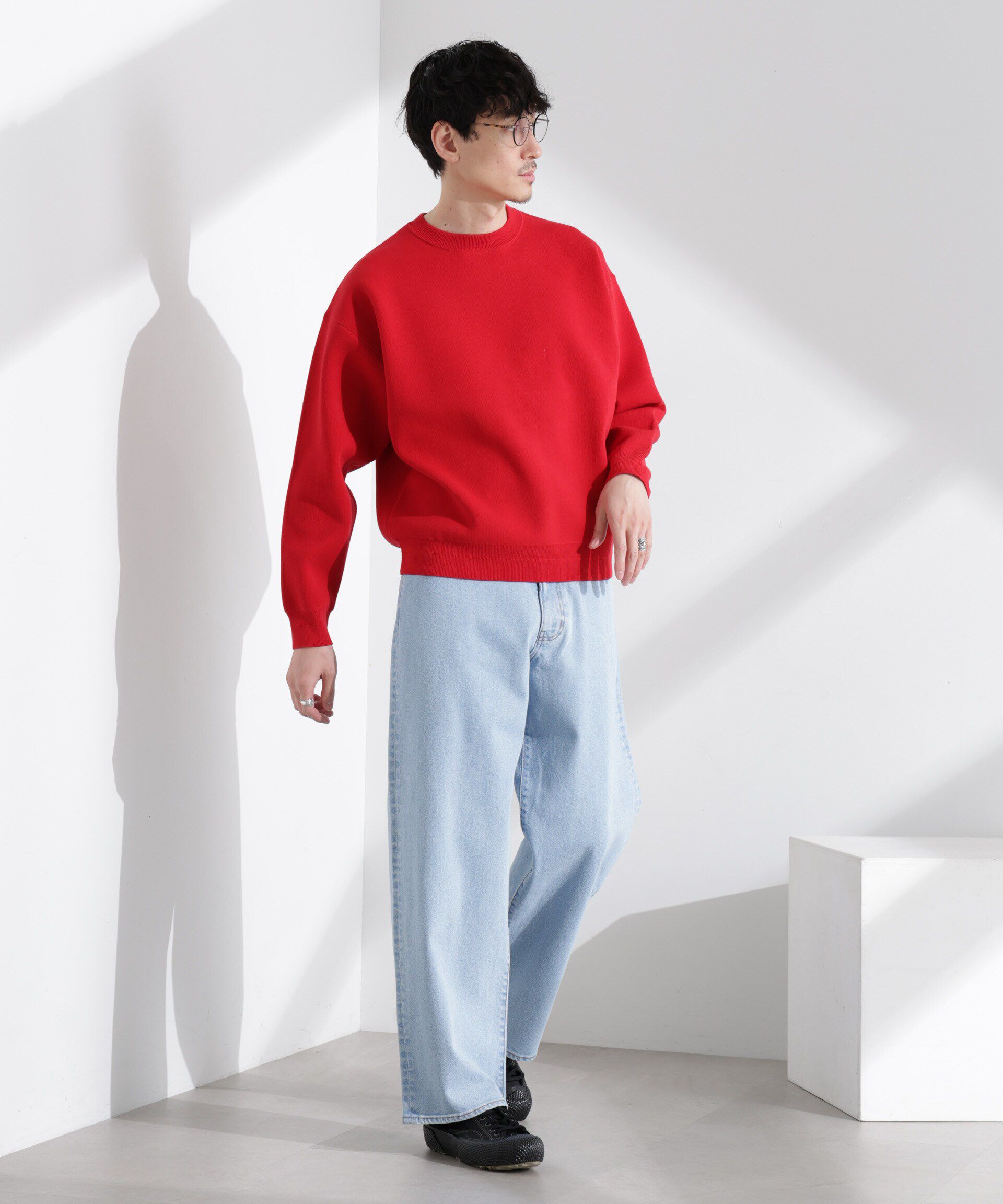 nano･universe「「大人のスウェット」スウェットライク接結クルーネックニット」|ニット・セーター|