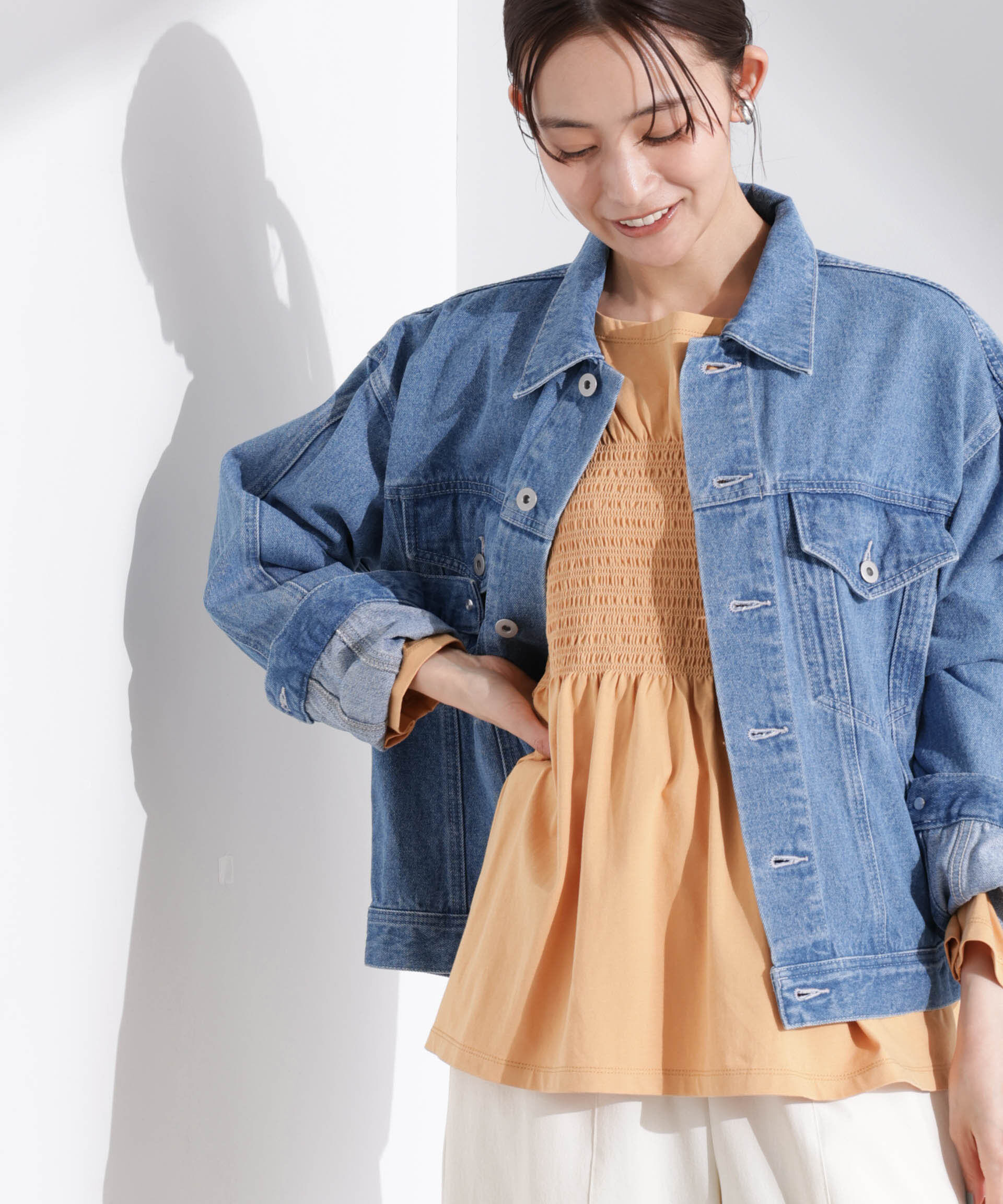 nano･universe「シャーリングデザインカットソー」|Tシャツ・カットソー|