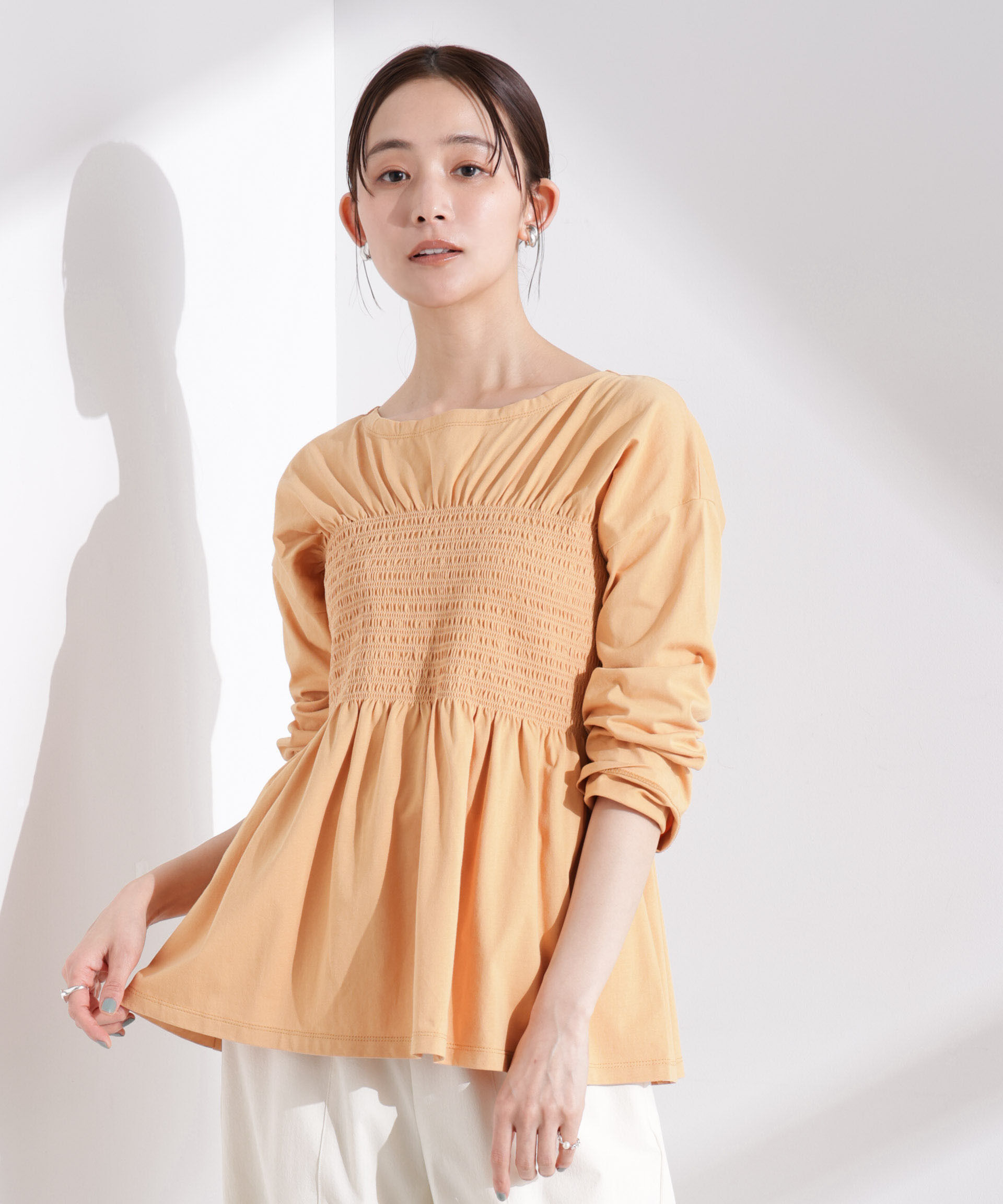 nano･universe「シャーリングデザインカットソー」|Tシャツ・カットソー|