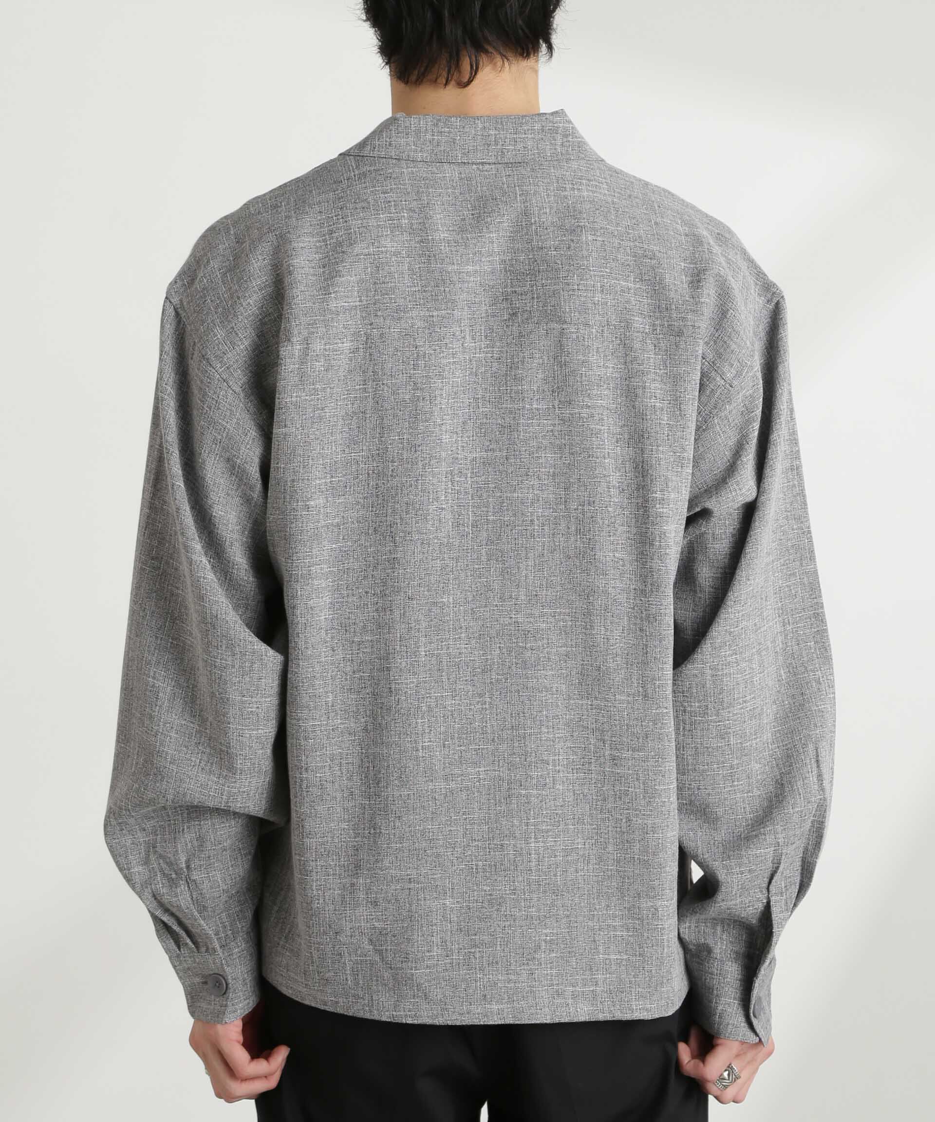 nano･universe「WEB限定/リネンライク開襟シャツ 長袖」|シャツ・ブラウス|