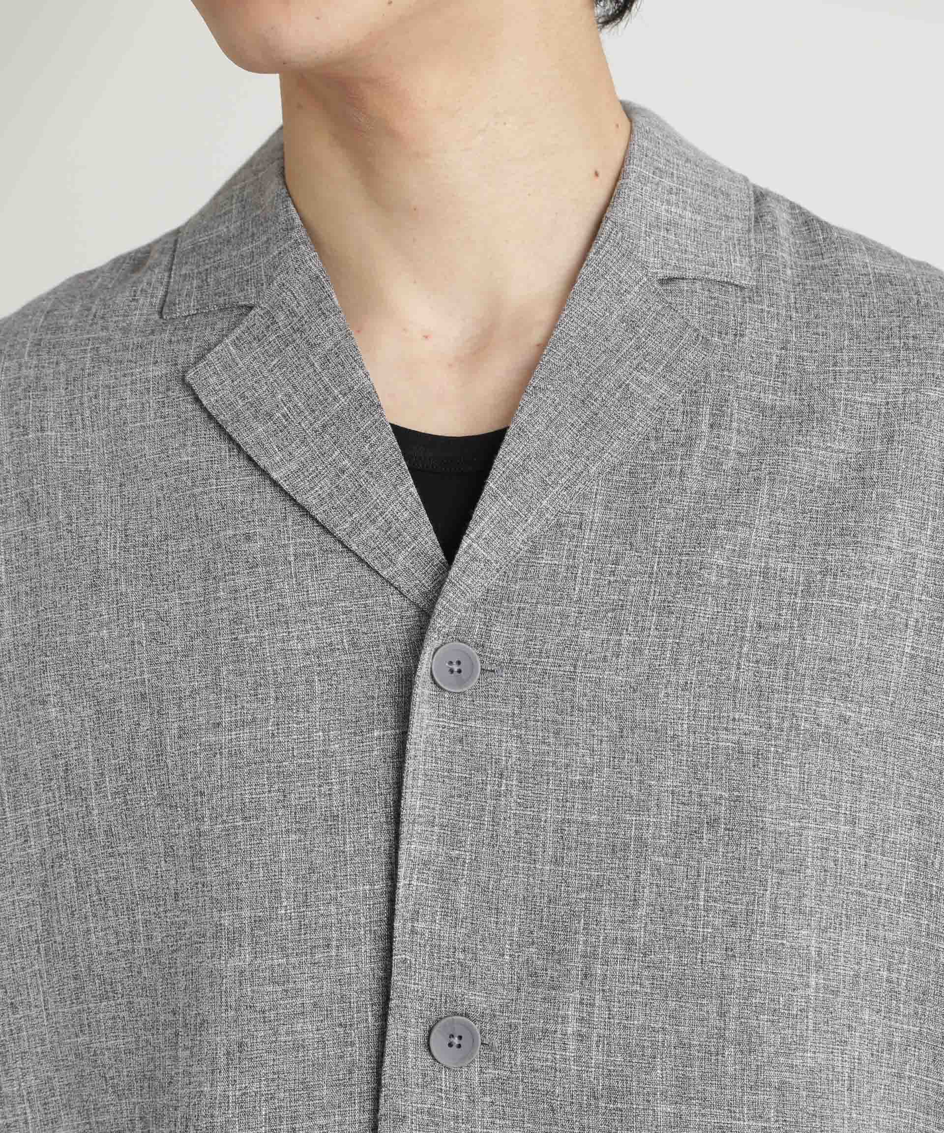 nano･universe「WEB限定/リネンライク開襟シャツ 長袖」|シャツ・ブラウス|