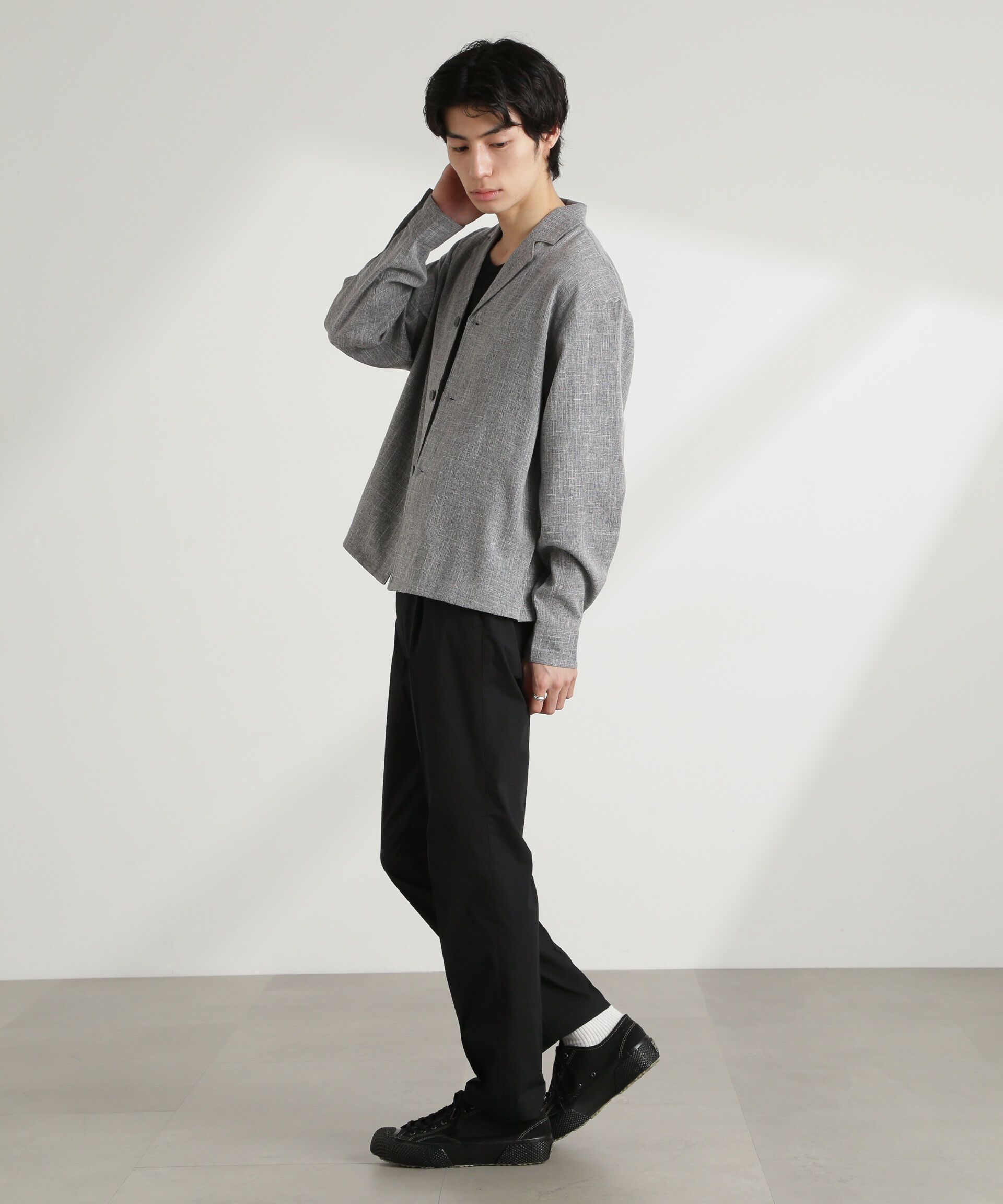 nano･universe「WEB限定/リネンライク開襟シャツ 長袖」|シャツ・ブラウス|