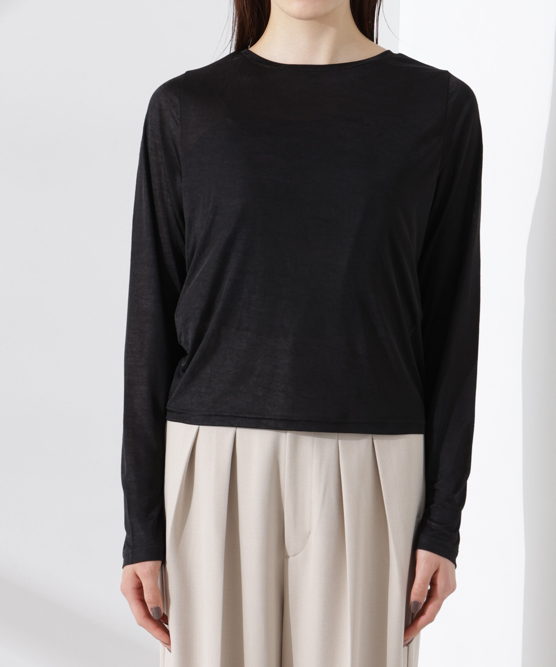 nano･universe「前後2wayフロントシャーリングトップス」|Tシャツ・カットソー|