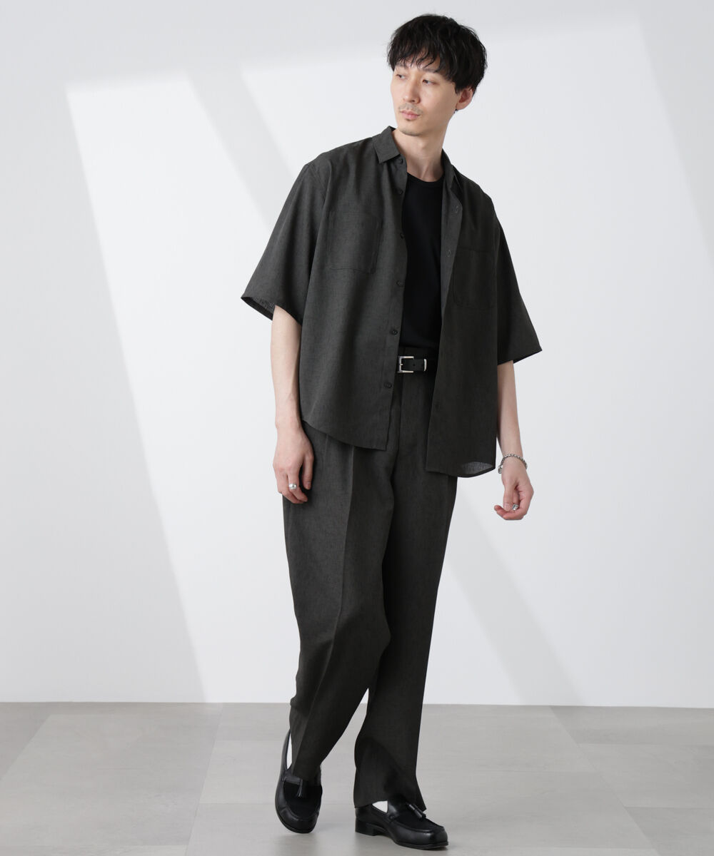 nano･universe「テックリネンシャツ 半袖」|シャツ・ブラウス|