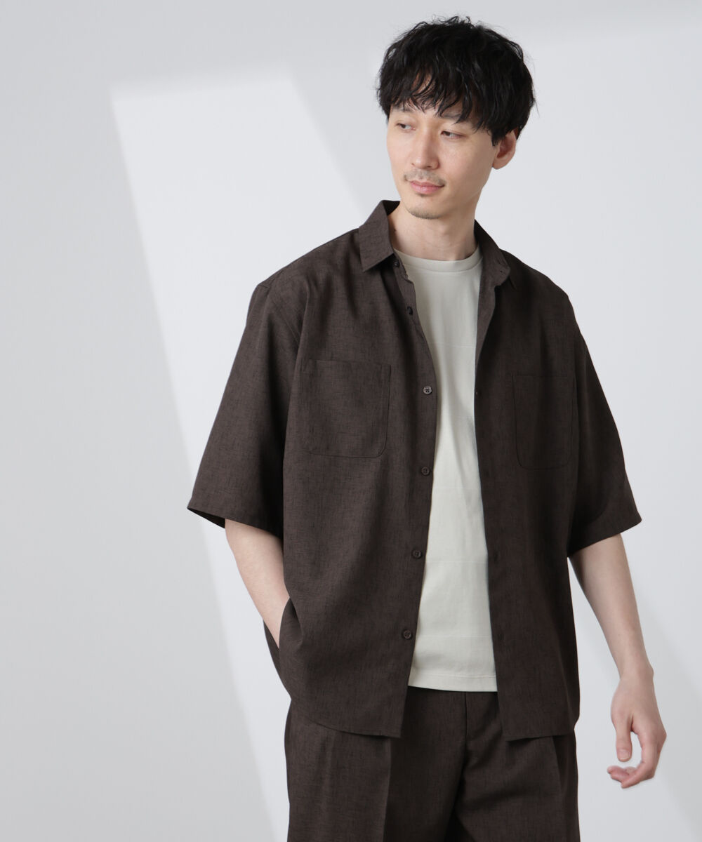 nano･universe「テックリネンシャツ 半袖」|シャツ・ブラウス|