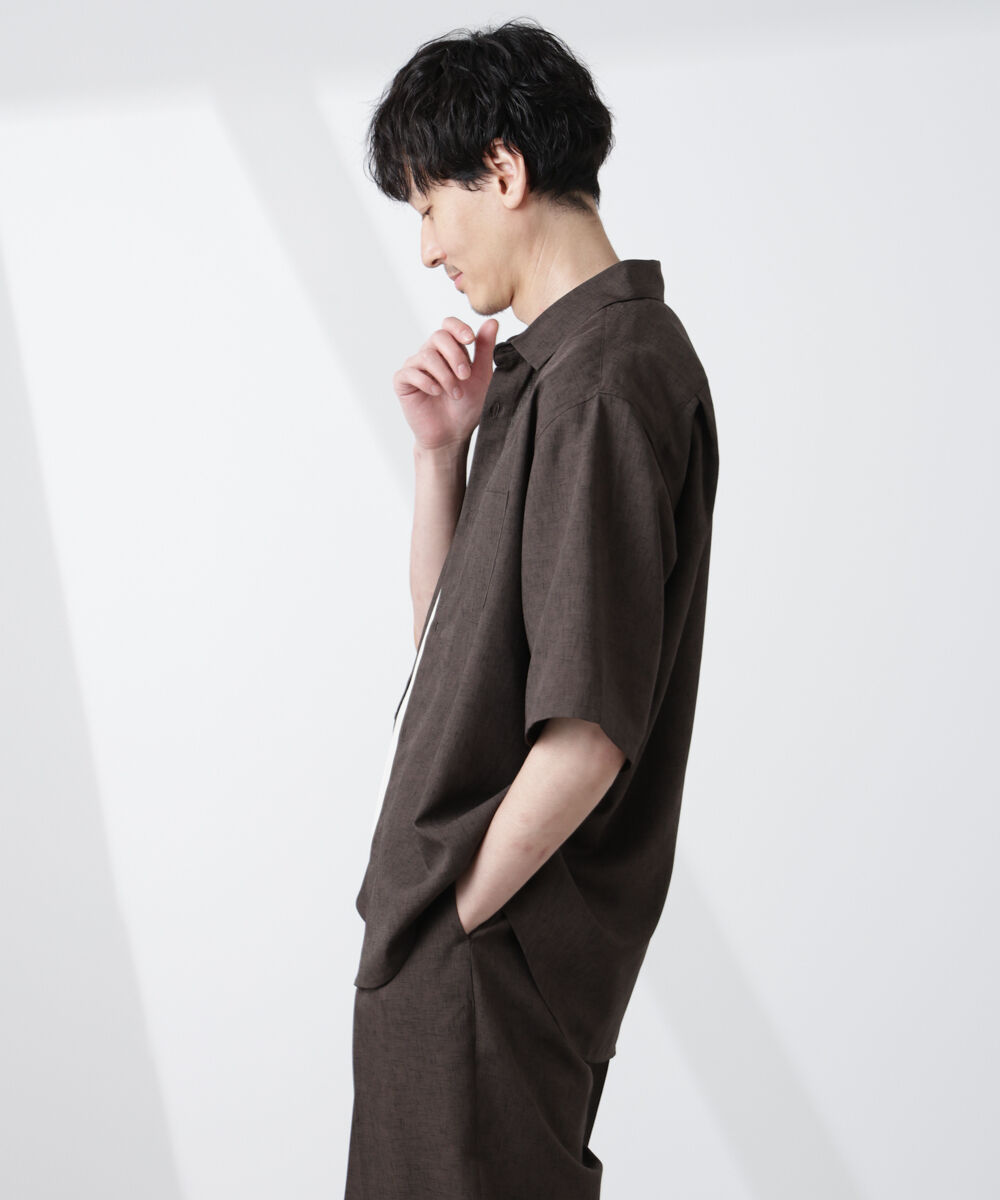 nano･universe「テックリネンシャツ 半袖」|シャツ・ブラウス|