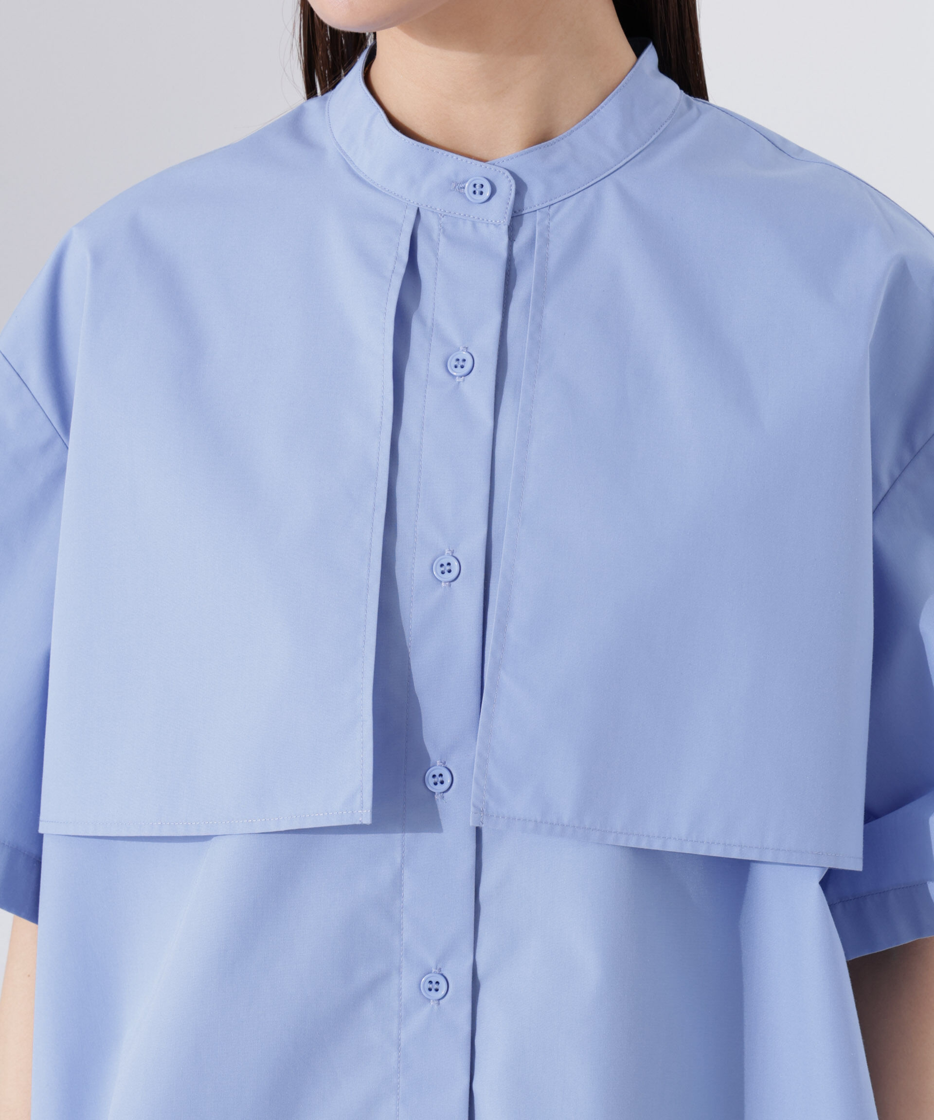 nano･universe「ケープディティール半袖シャツ」|シャツ・ブラウス|