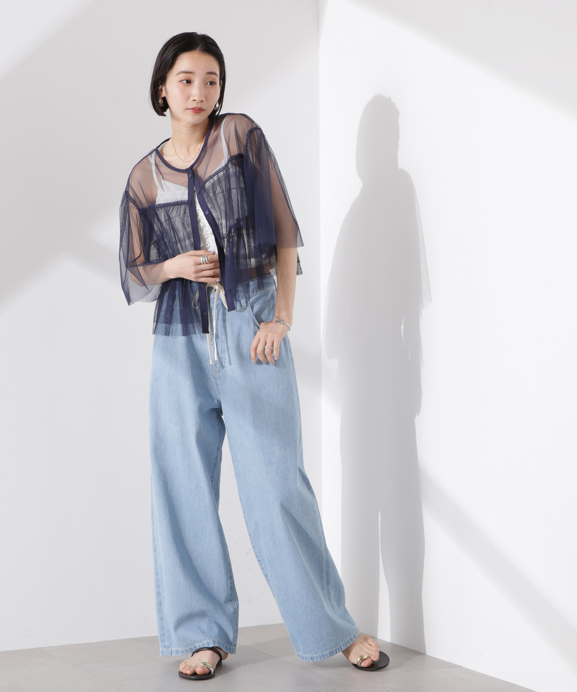 nano･universe「チュールティアードブラウス」|シャツ・ブラウス|