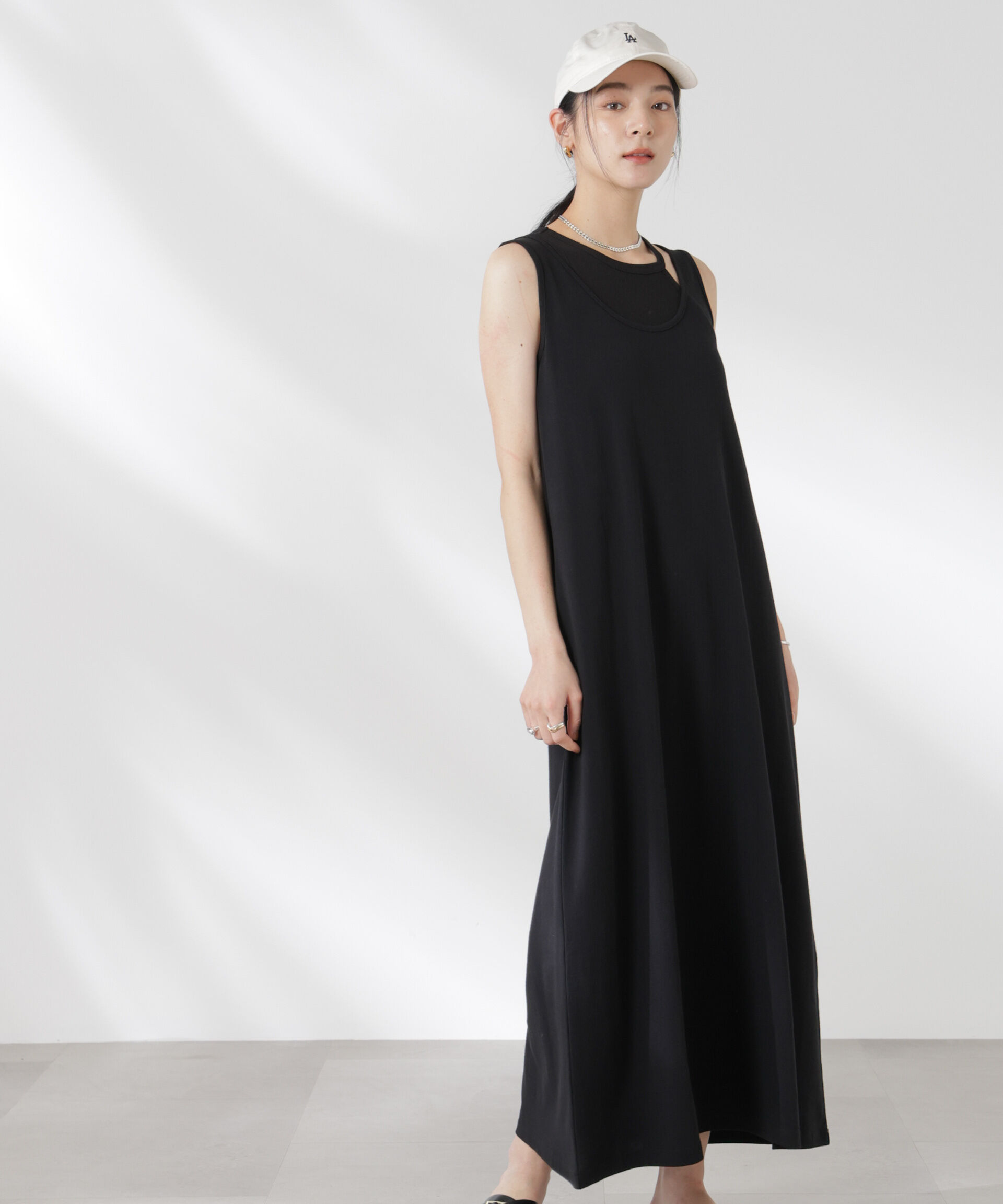 nano･universe「カップ付きアシメタンクレイヤードワンピース」|ワンピース|