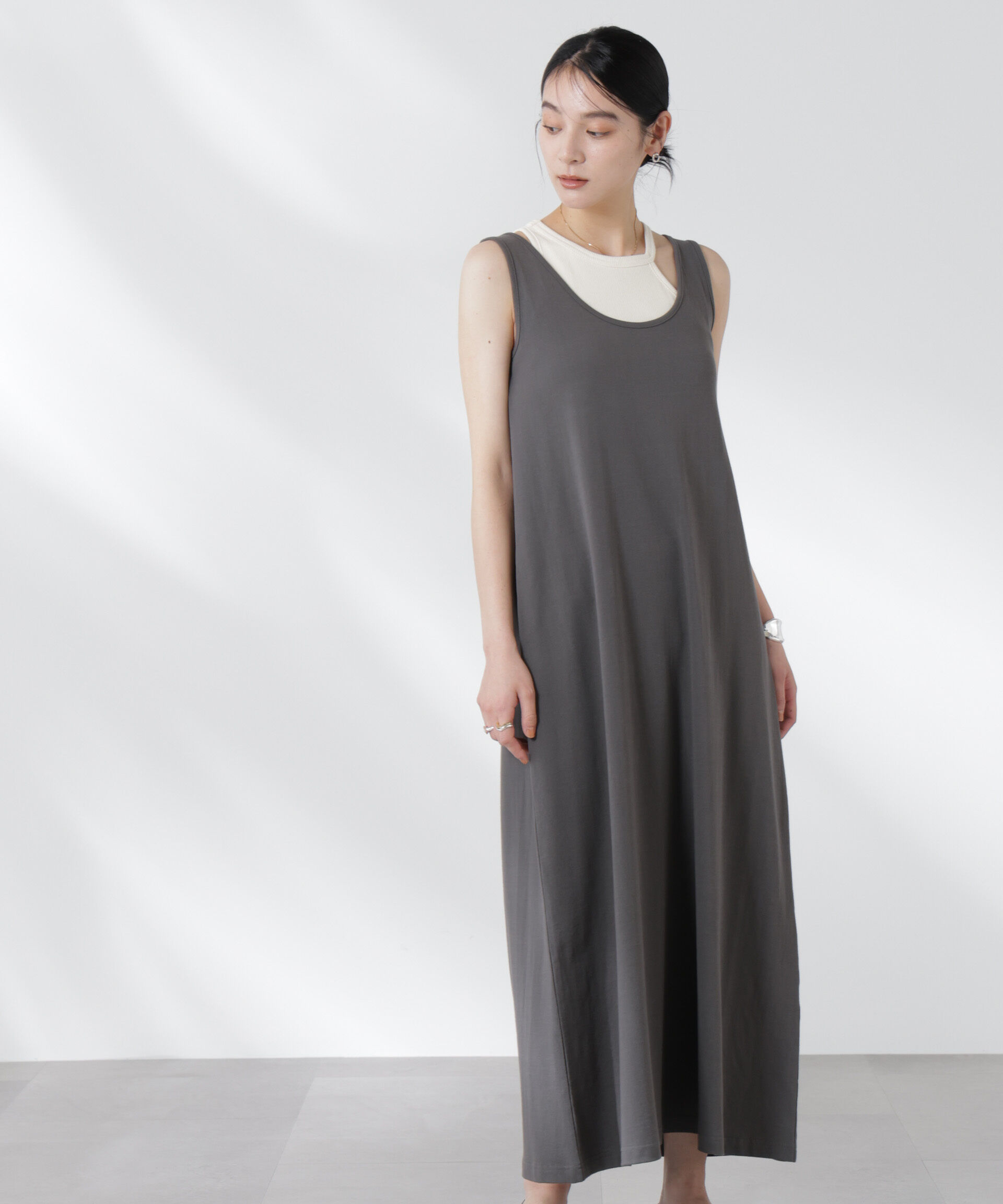 nano･universe「カップ付きアシメタンクレイヤードワンピース」|ワンピース|