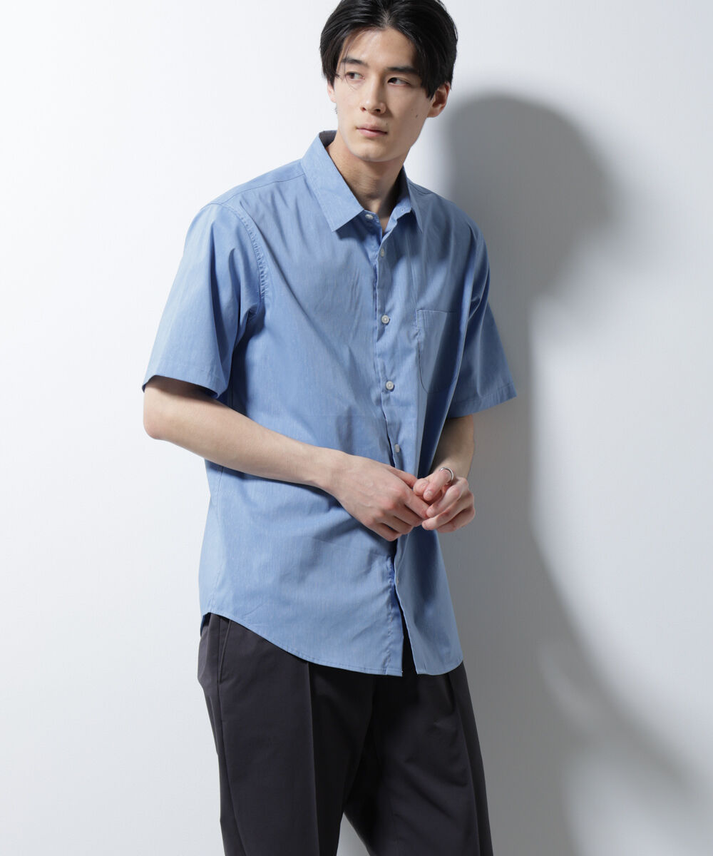 nano･universe「｢ICE FLOW LINEN｣レギュラーカラーシャツ 半袖」|シャツ・ブラウス|