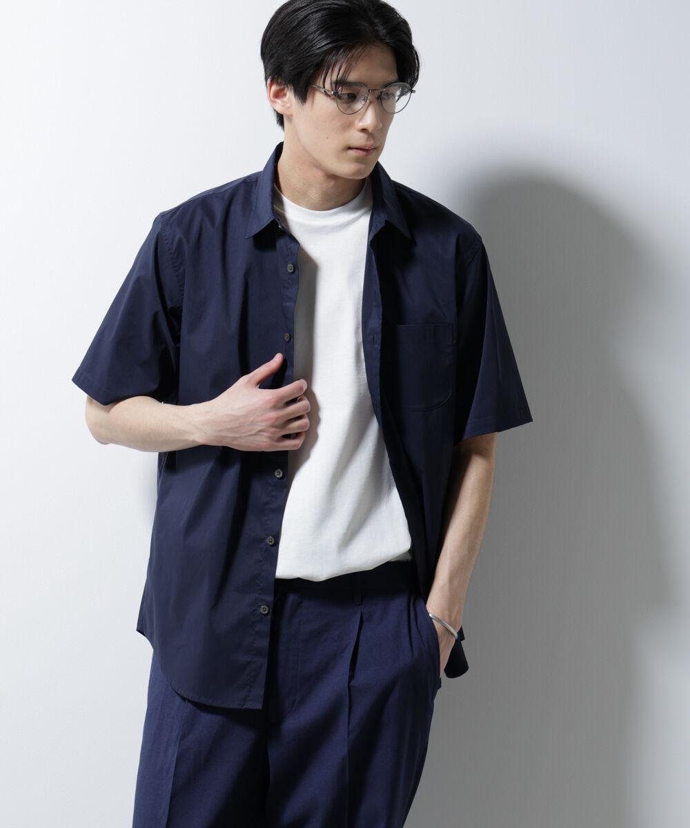 nano･universe「｢ICE FLOW LINEN｣レギュラーカラーシャツ 半袖」|シャツ・ブラウス|