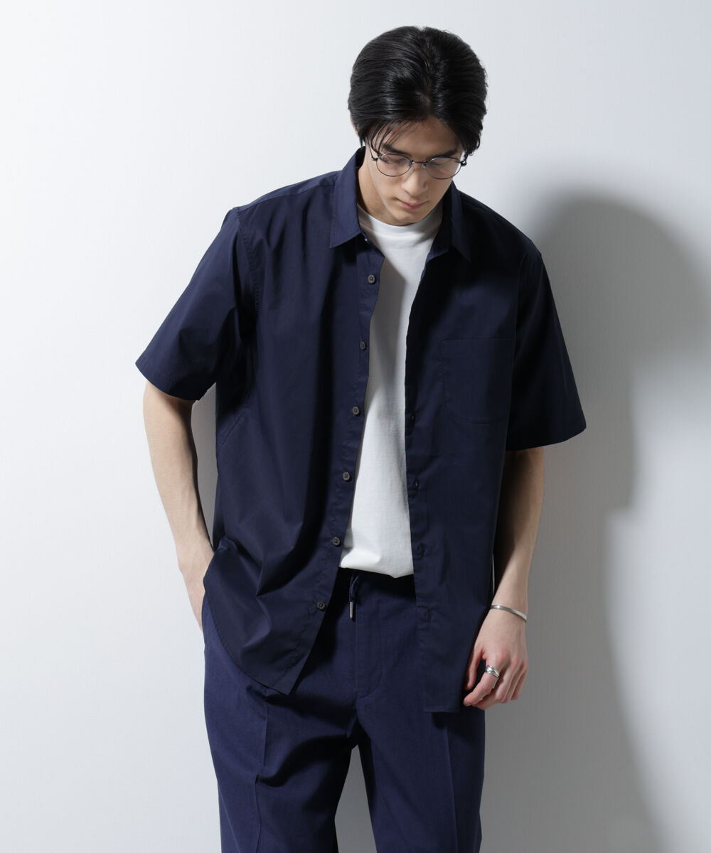 nano･universe「｢ICE FLOW LINEN｣レギュラーカラーシャツ 半袖」|シャツ・ブラウス|