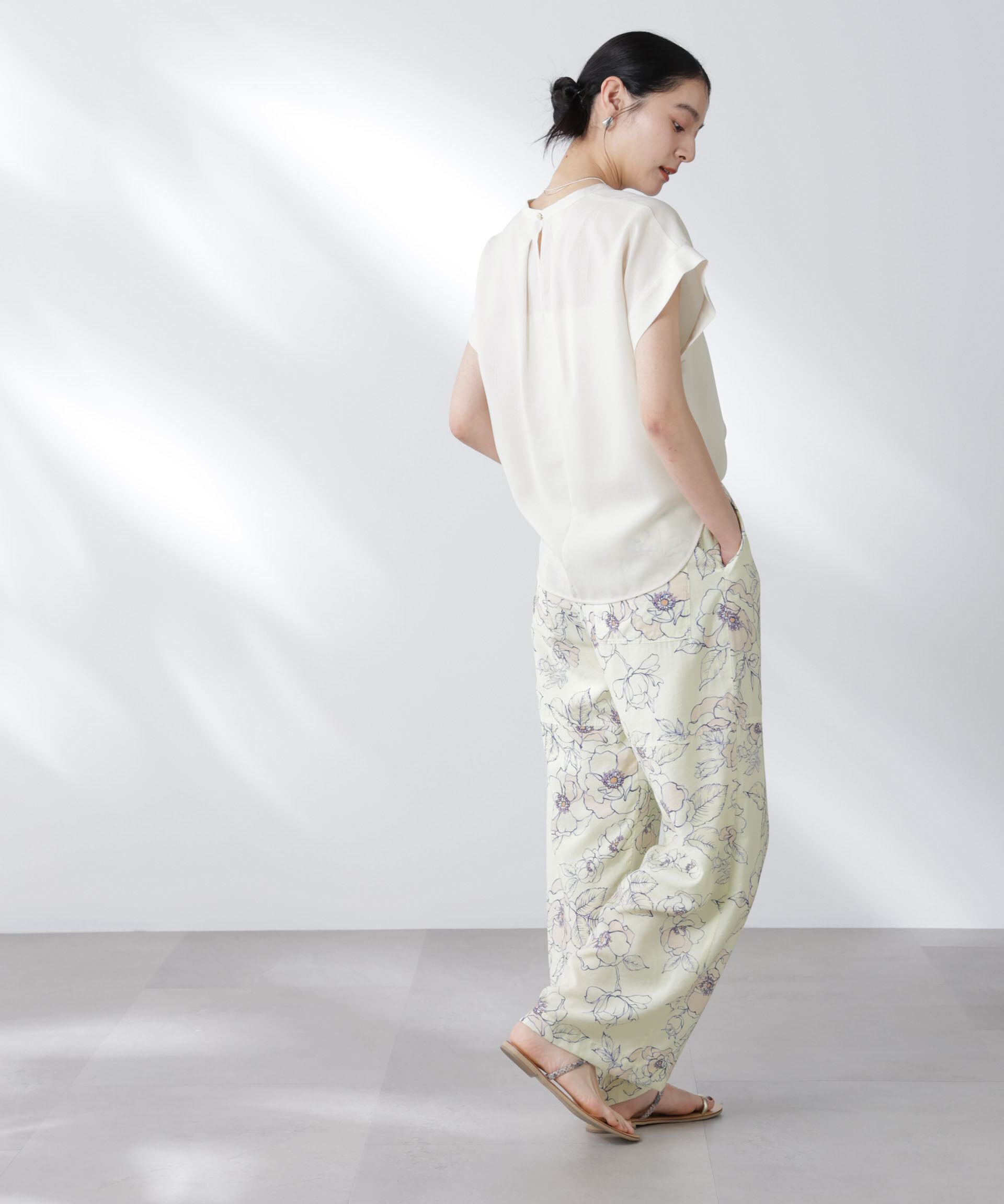 nano･universe「メランジドライ スキッパータックブラウス(セットアップ可)」|シャツ・ブラウス|