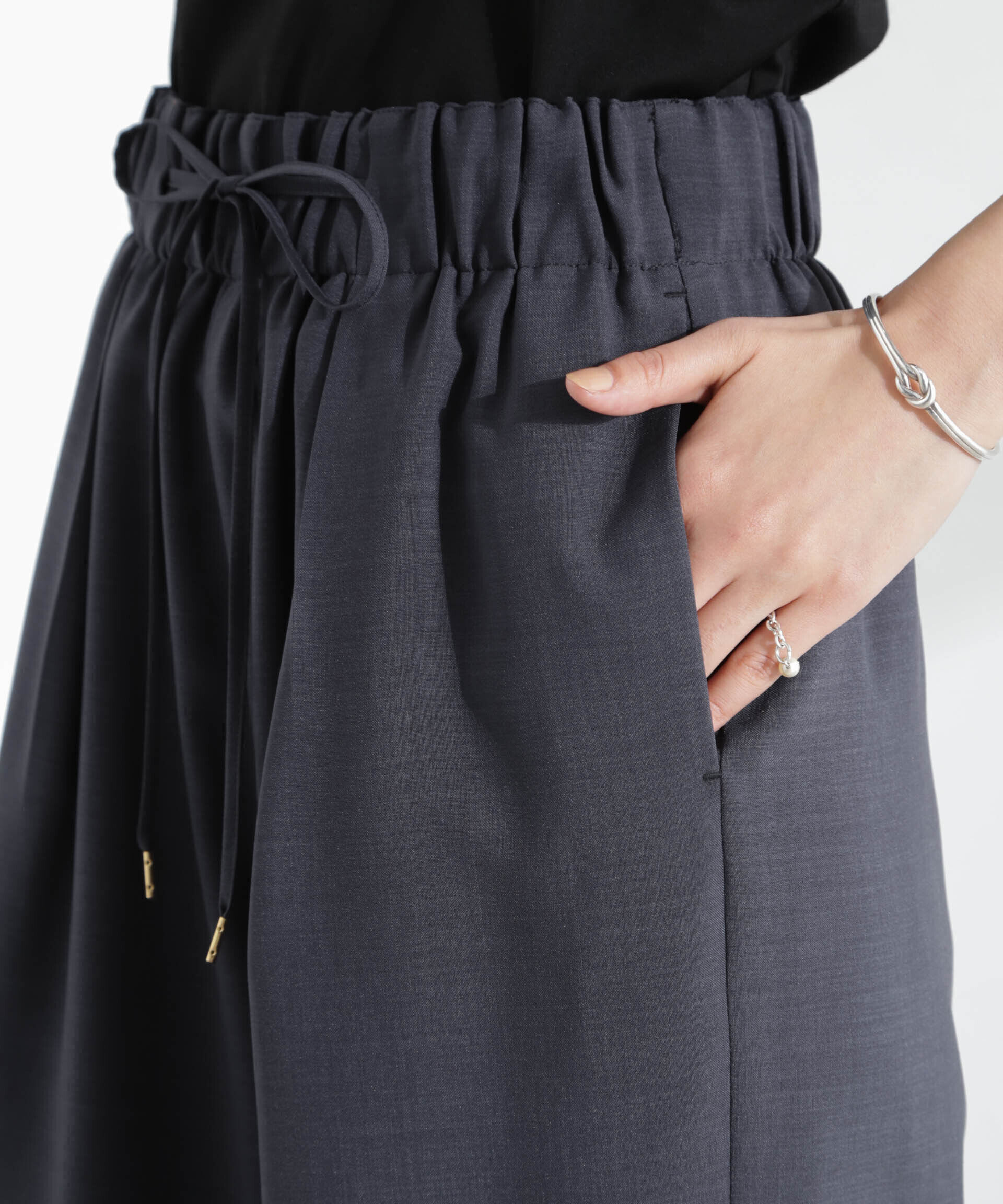 nano･universe「メランジドライ イージーワイドパンツ(セットアップ可)」|チノ|