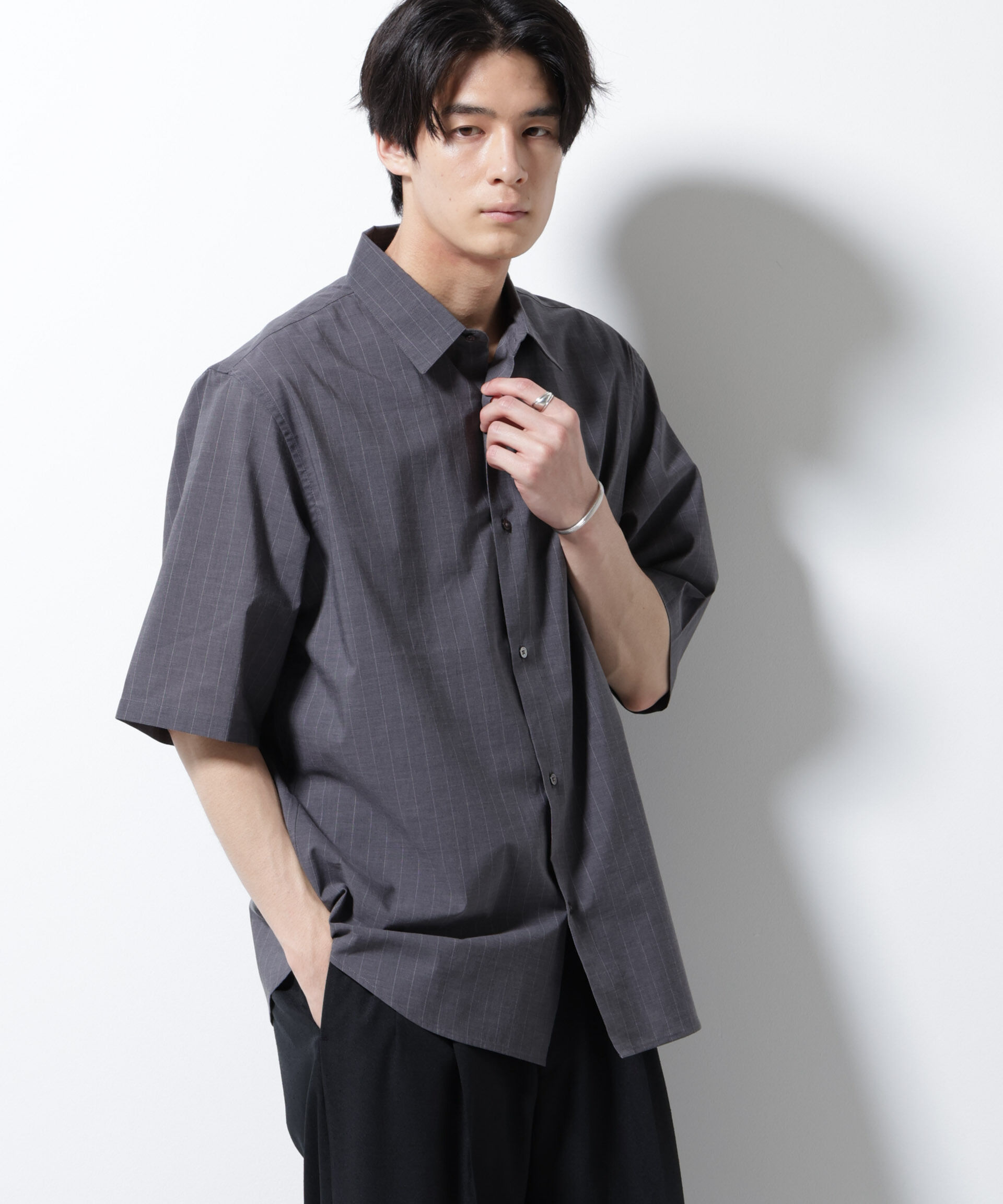 nano･universe「TEXBRID(R)レギュラーカラーシャツ 半袖」|シャツ・ブラウス|パターン1