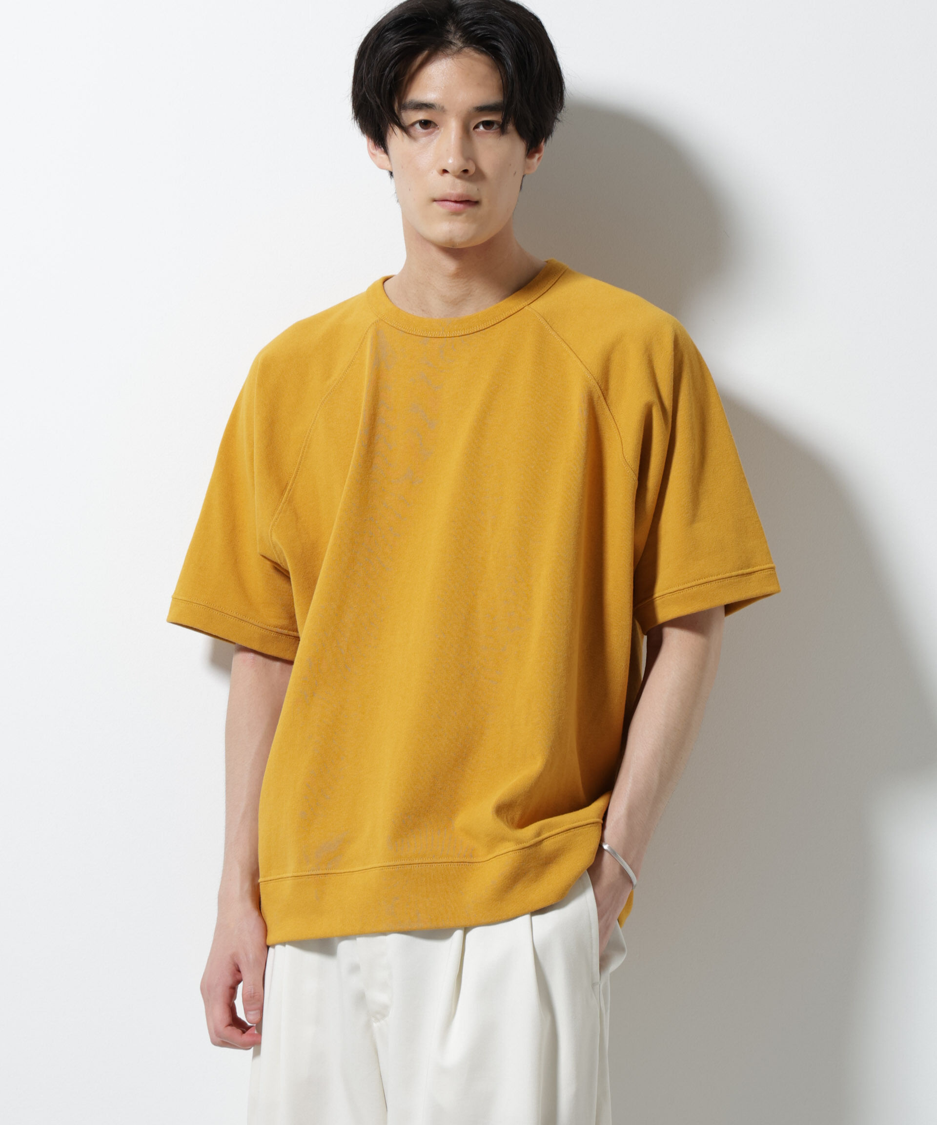 nano･universe「ヘビーウェイトコットンラグランスリーブTシャツ」|Tシャツ・カットソー|マスタード3