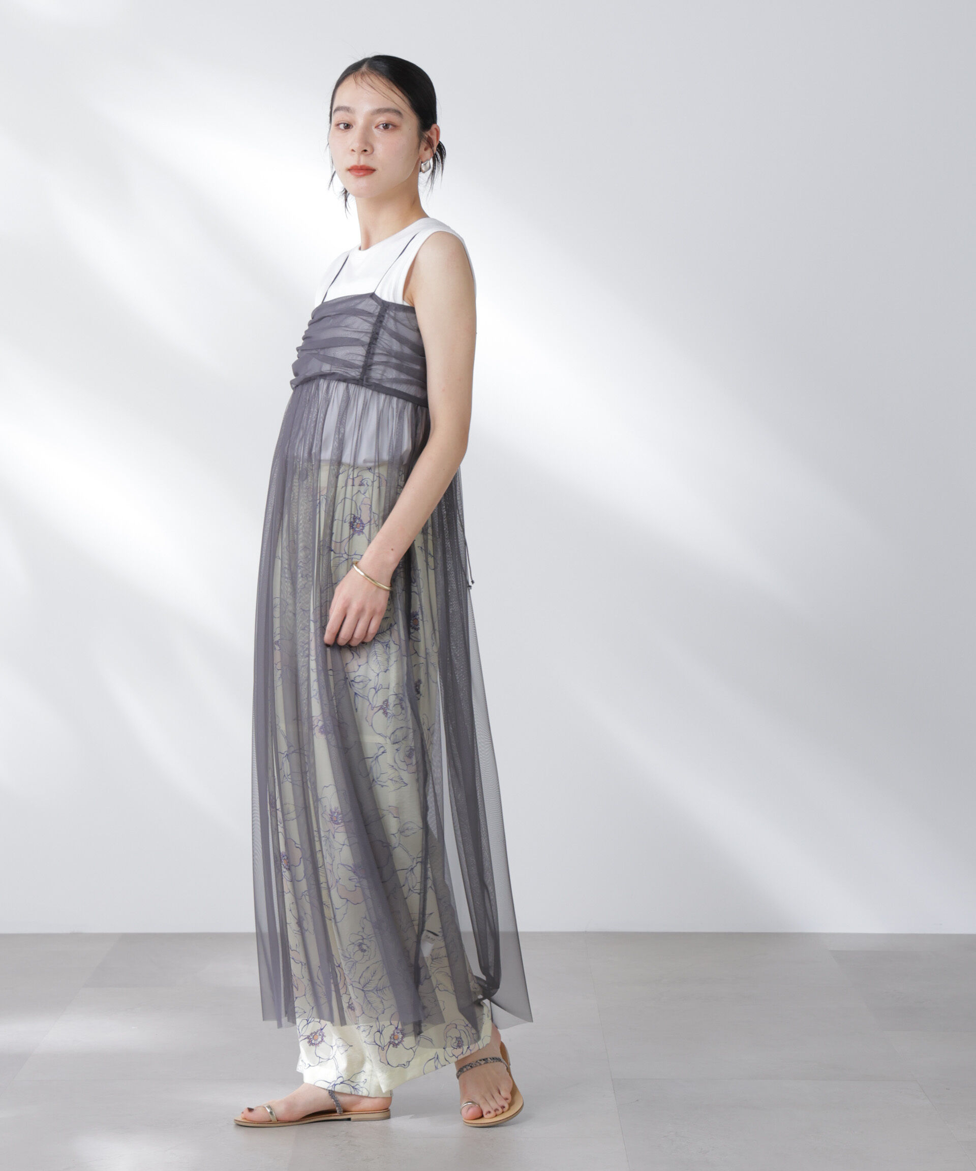 nano･universe「チュールキャミ&times;カットワンピースセット」|ワンピース|