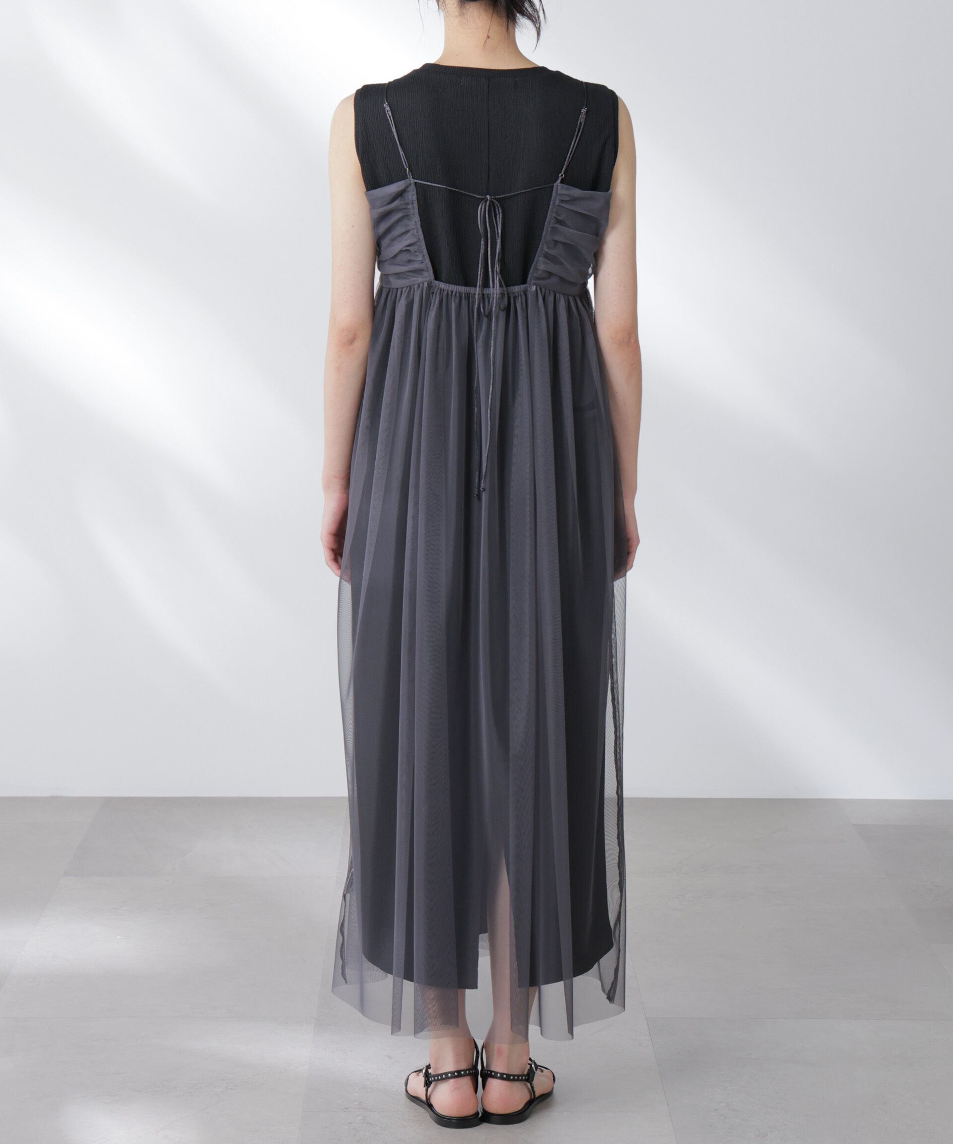 nano･universe「チュールキャミ&times;カットワンピースセット」|ワンピース|