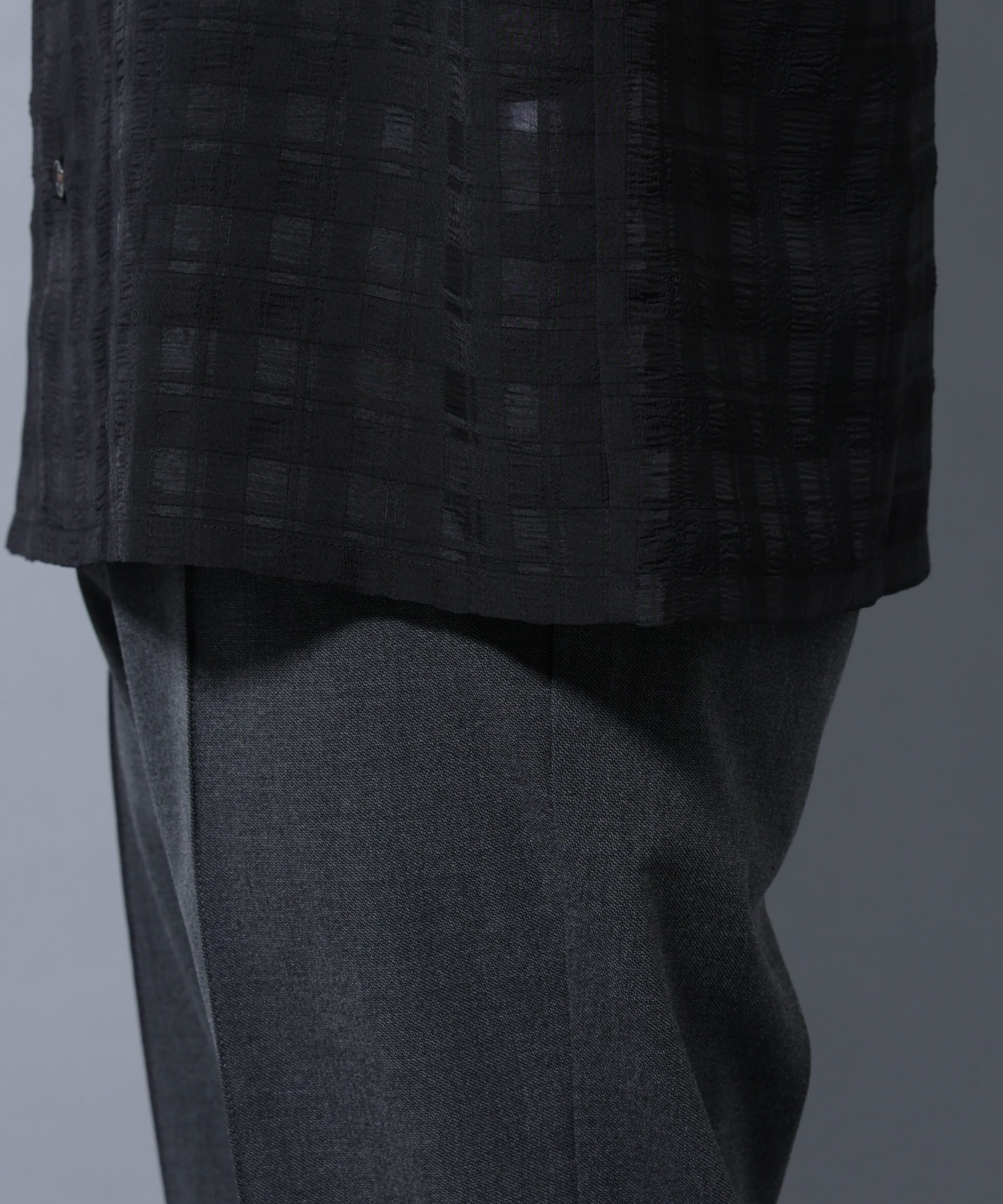 nano･universe「シースルーチェックシャツ 長袖」|シャツ・ブラウス|